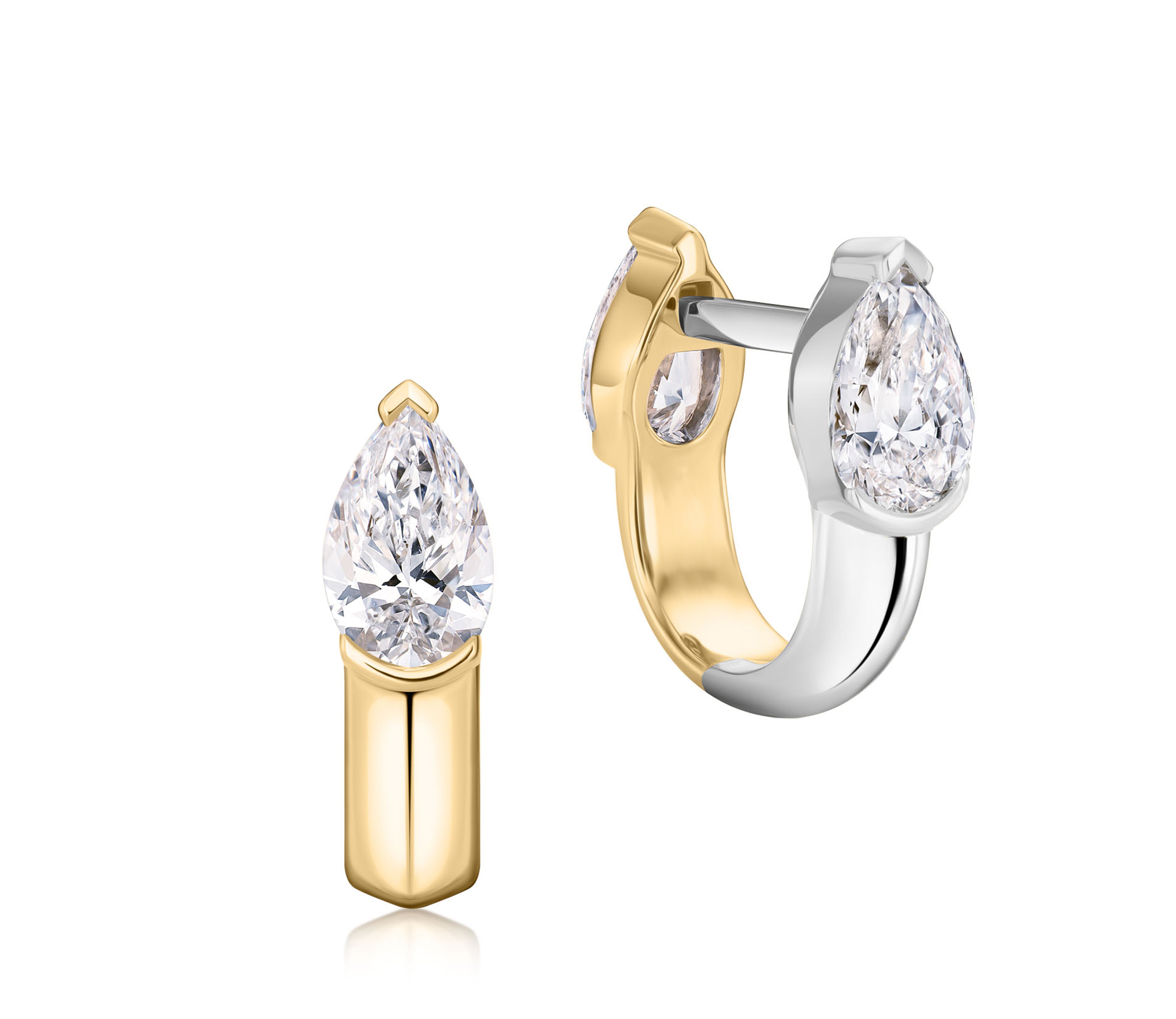 Pear Shape Diamond Mood Huggies