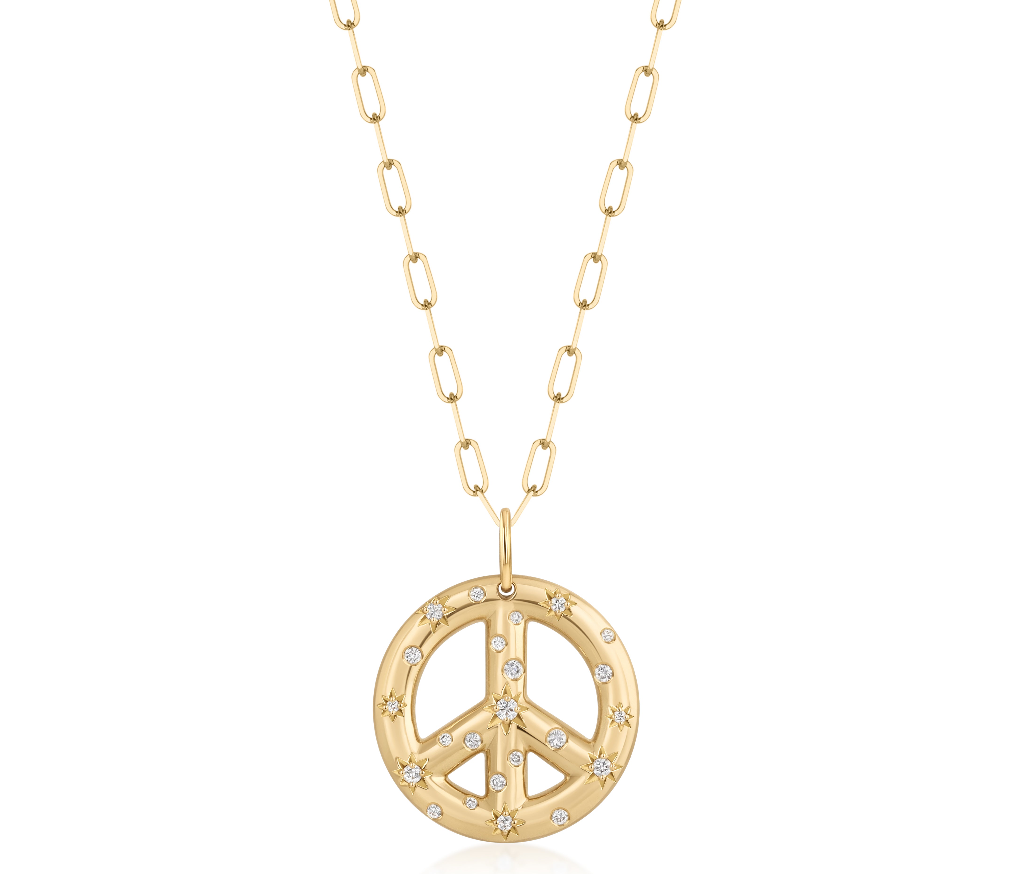 Celeste 20mm Peace Sign Necklace