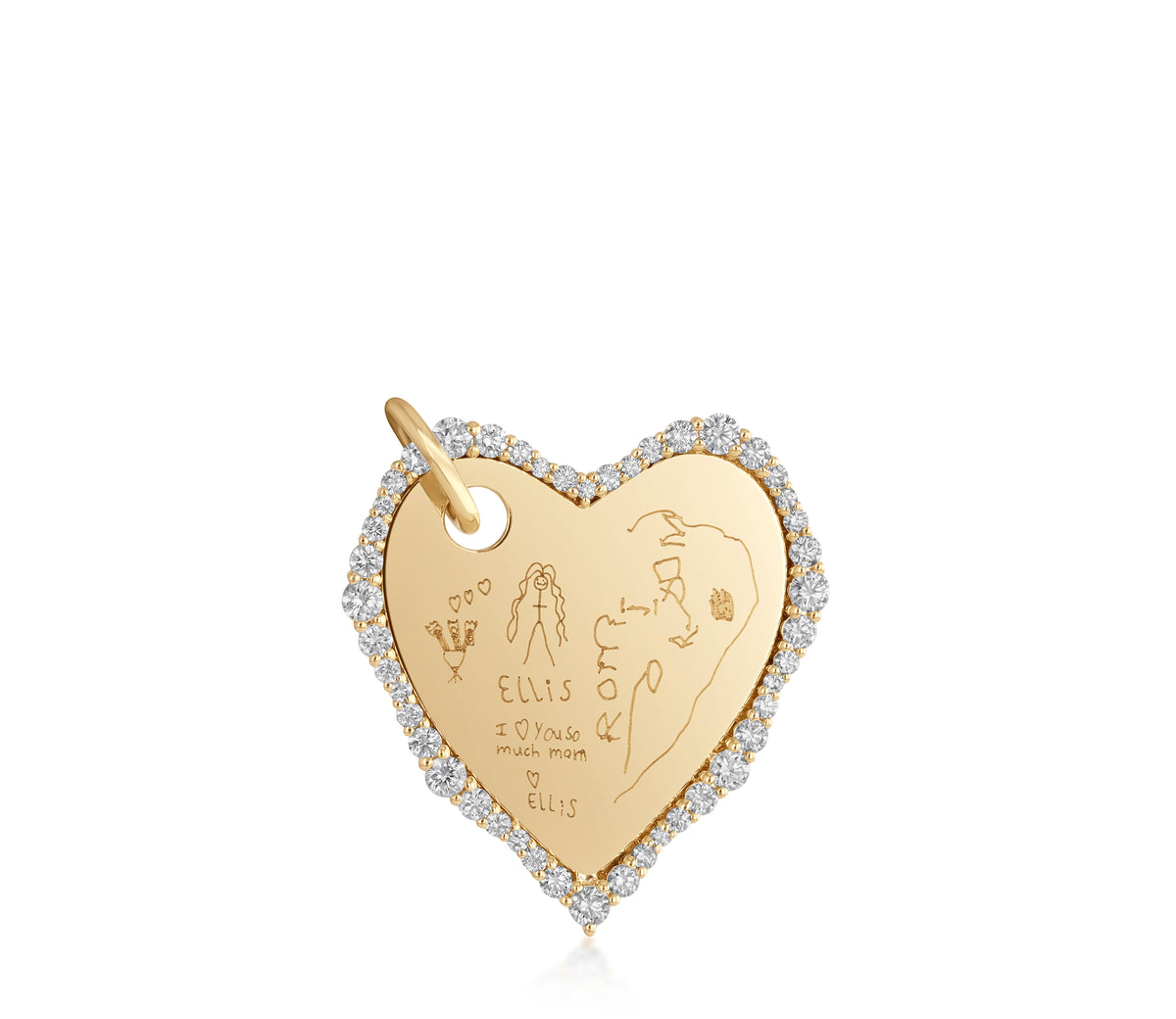 Love Languages Blank Heart Scalloped Edge Pendant