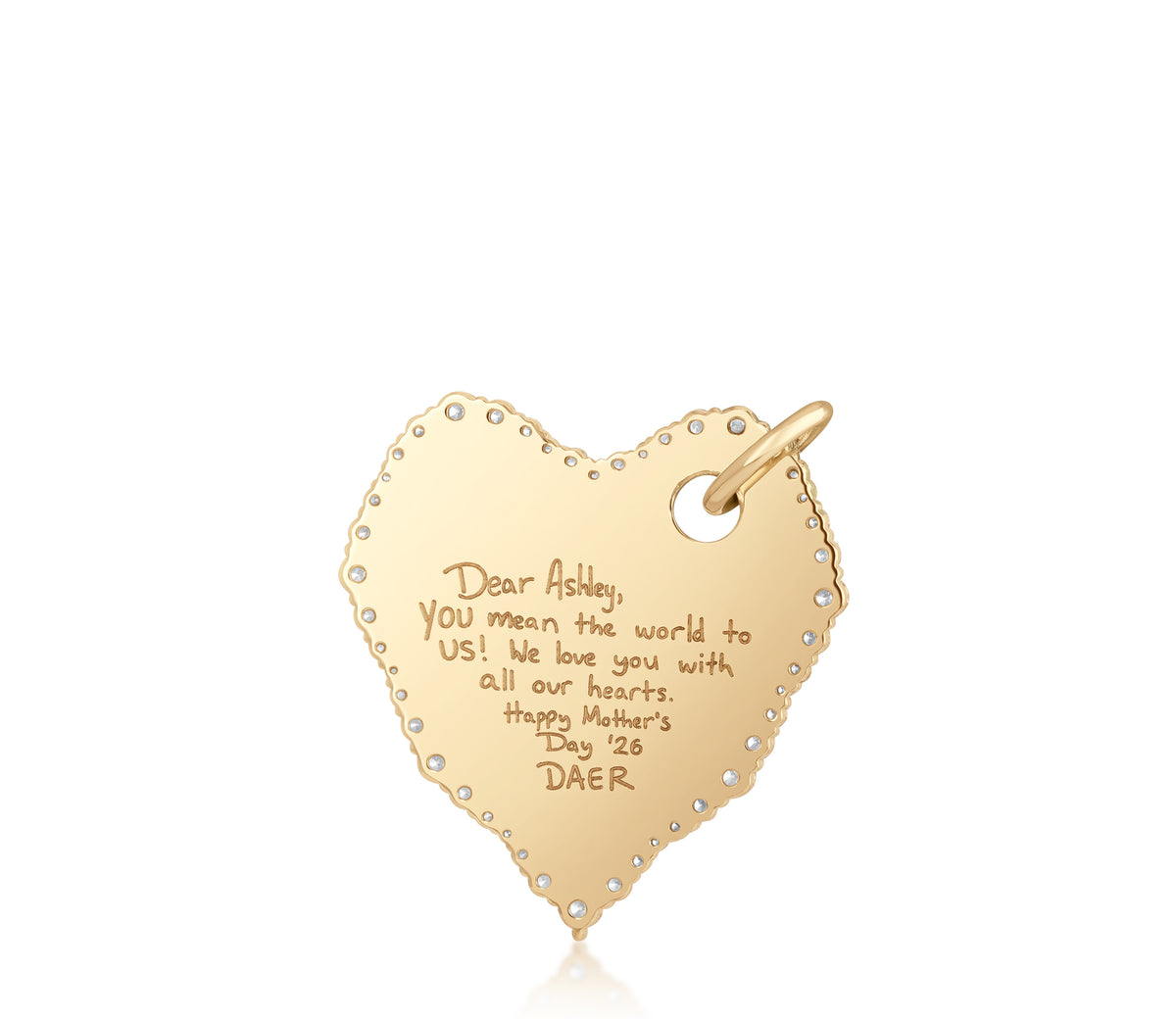 Love Languages Blank Heart Scalloped Edge Pendant
