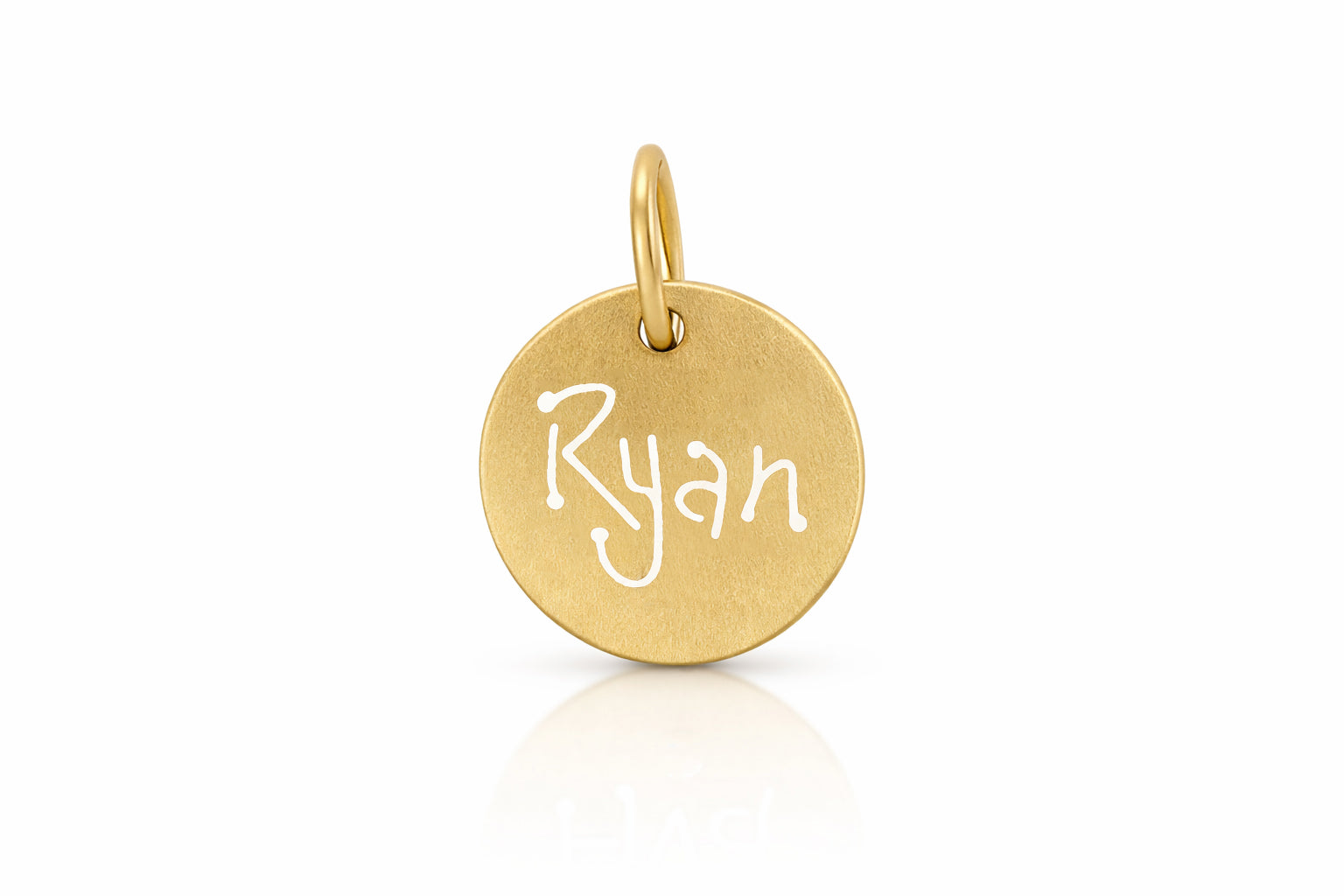 14k yellow gold circular name pendant engraved personalized jewelry