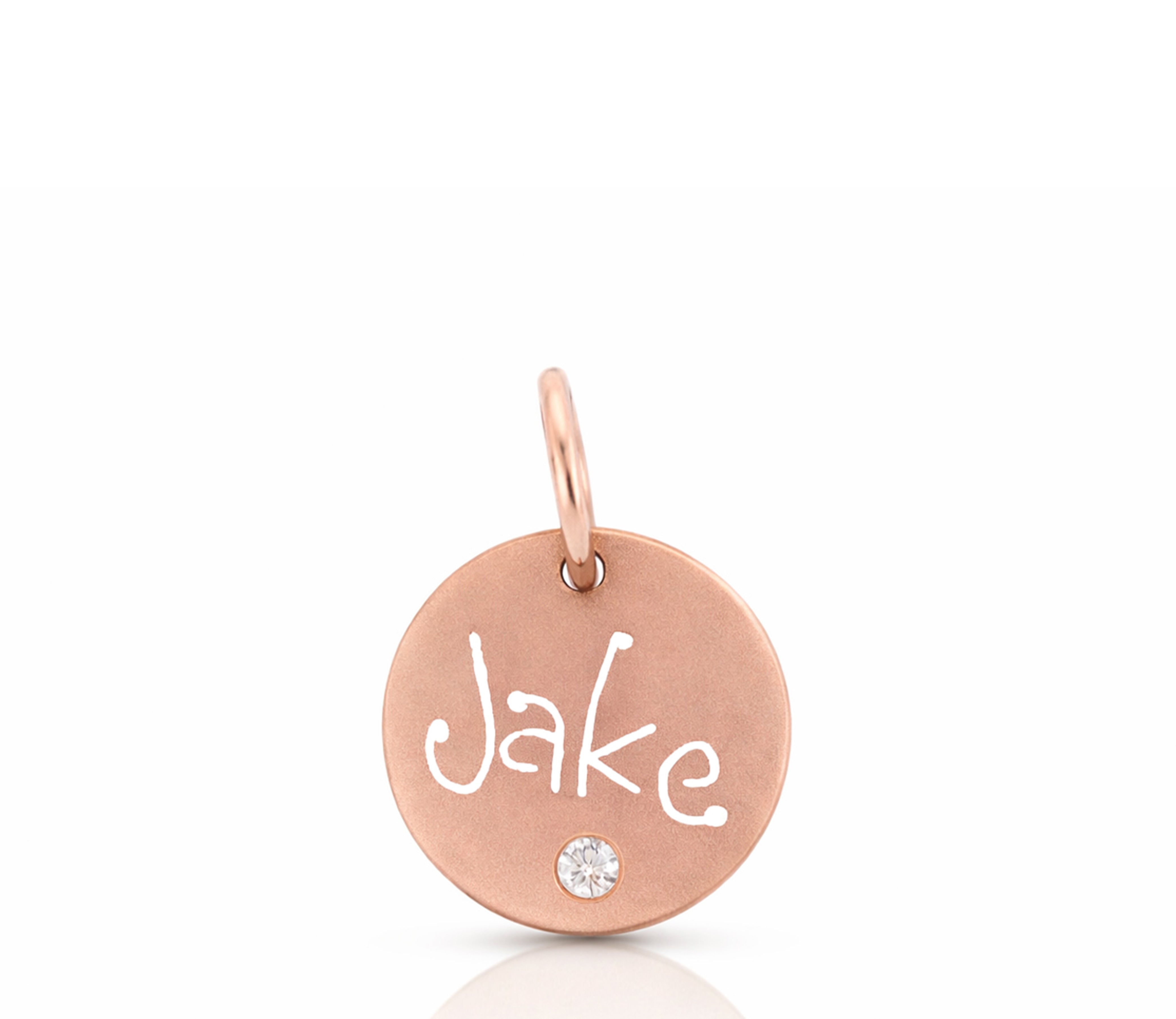 Rose Gold Carved Tag with Diamond