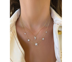 
                
                    Load image into Gallery viewer, Graduated Five Star Infinity Necklace
                
            