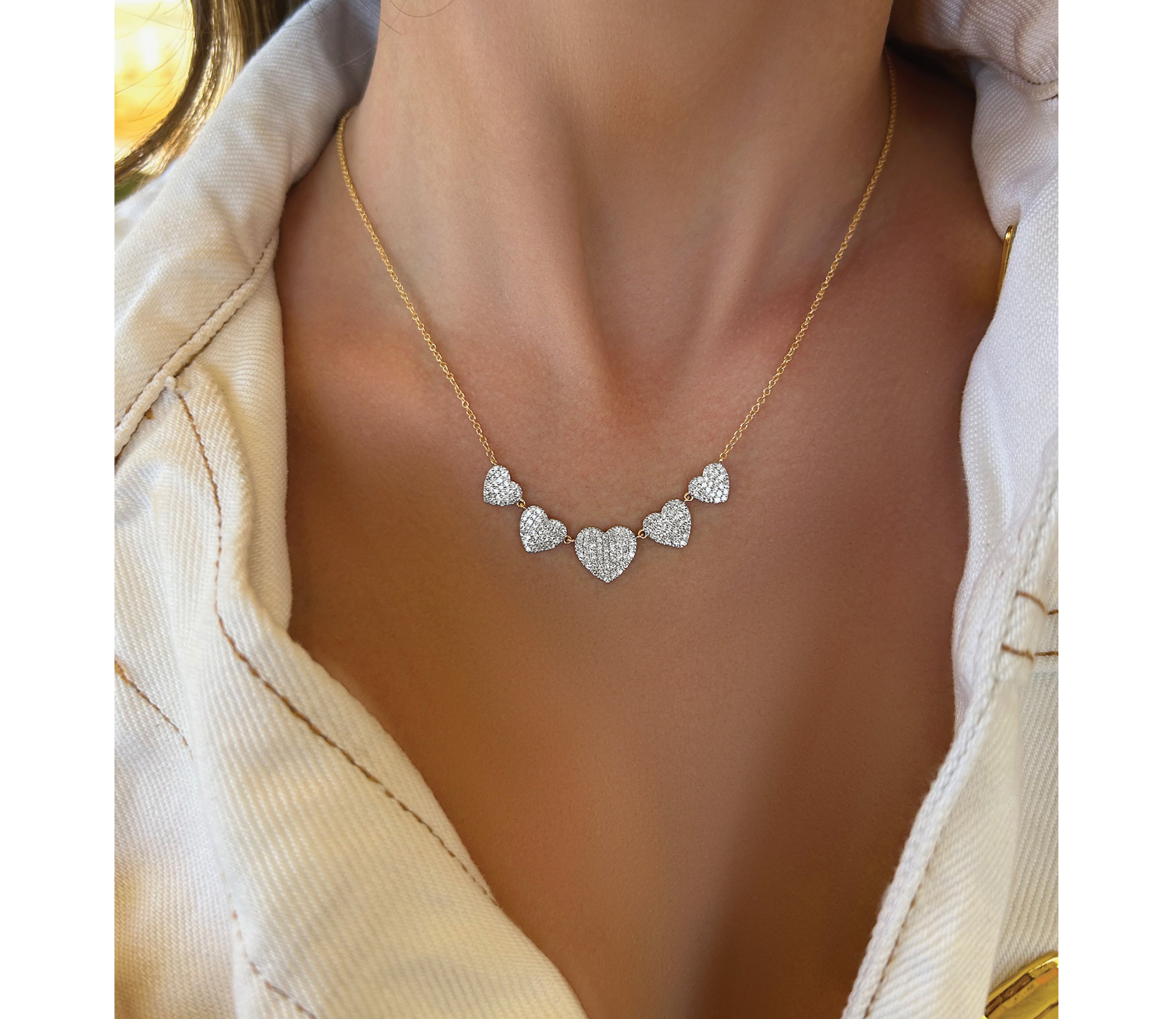 Five Heart Infinity Necklace