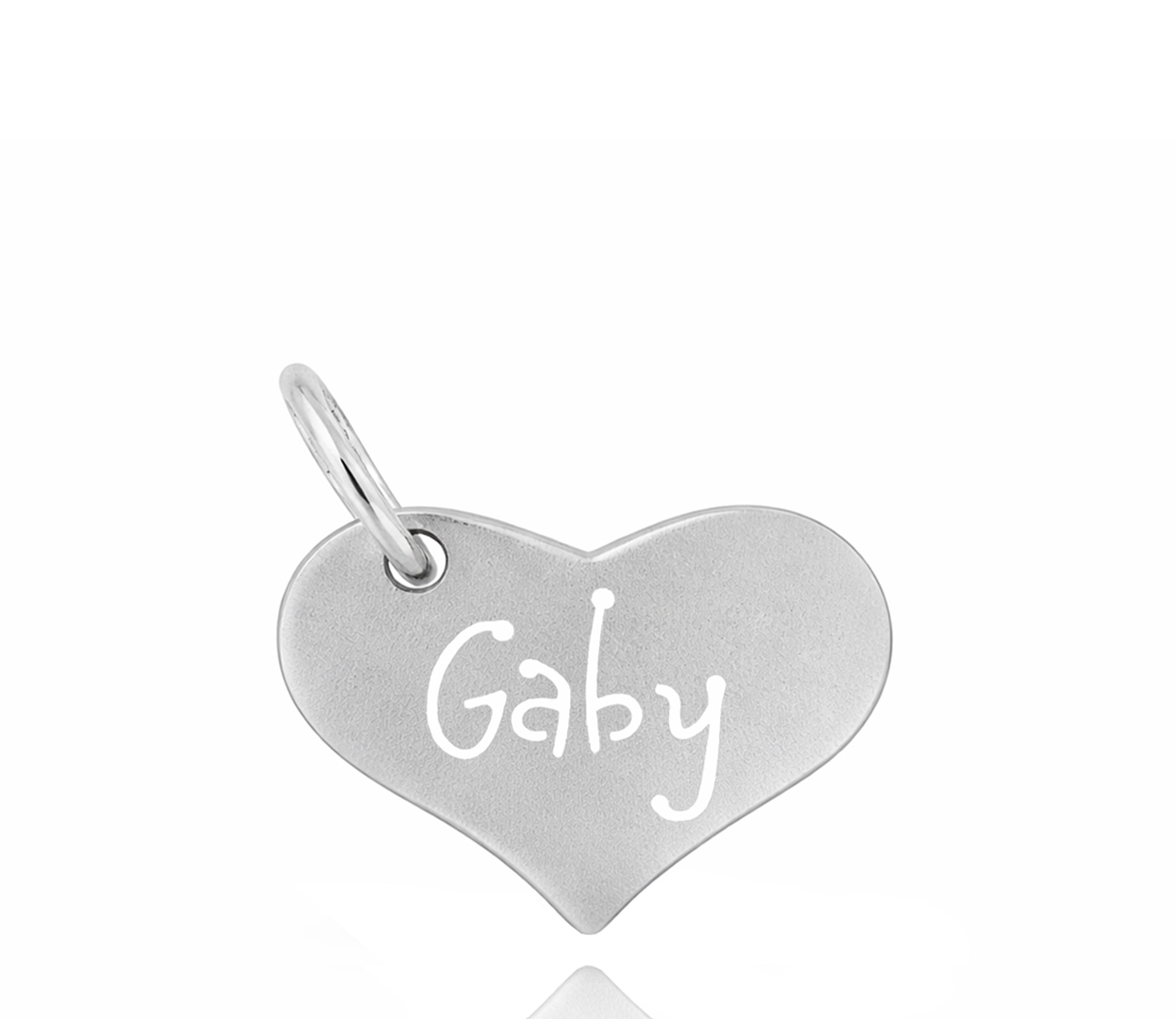 White Gold Heart Carved Tag