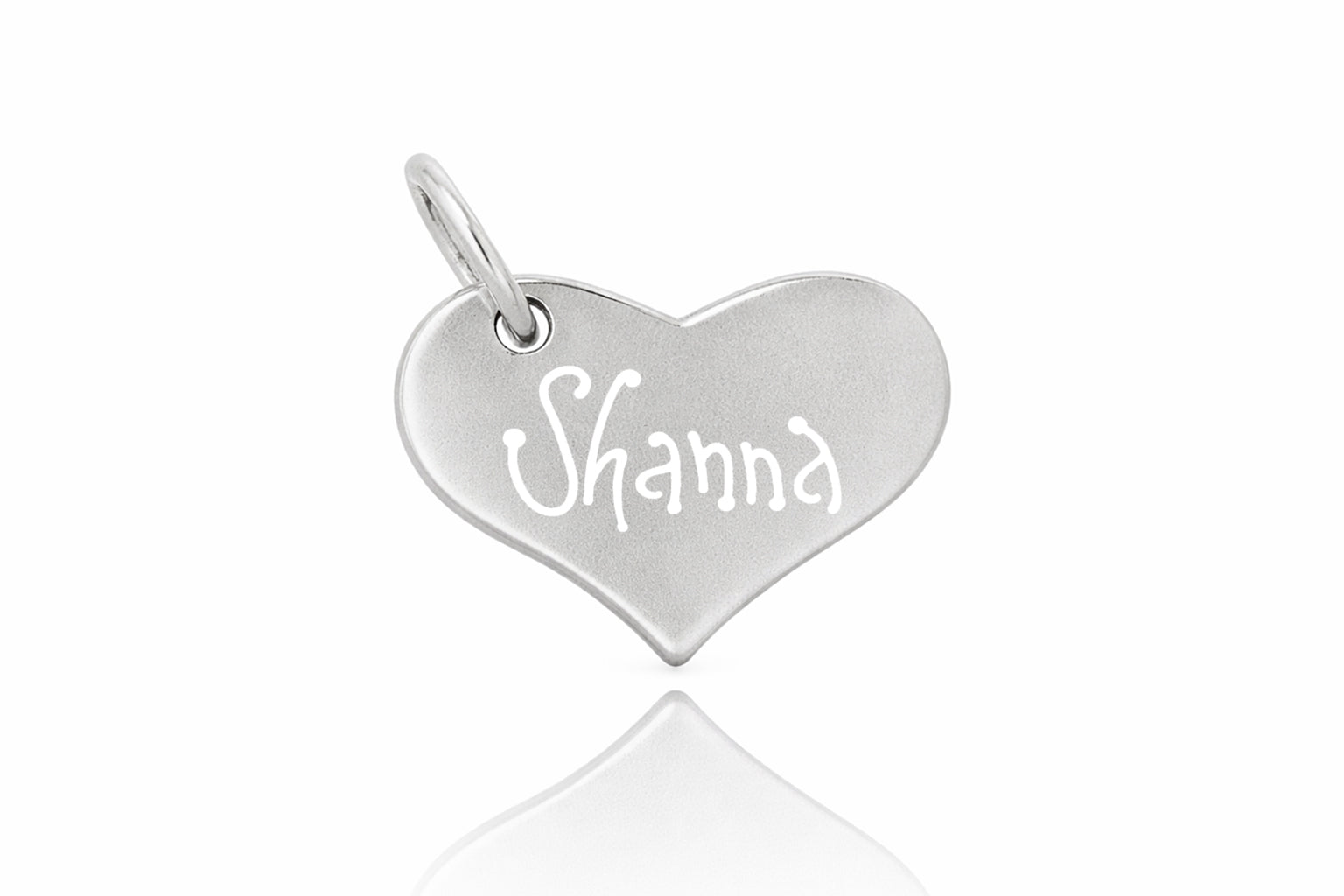 Sterling silver heart shaped name pendant engraved personalized jewelry