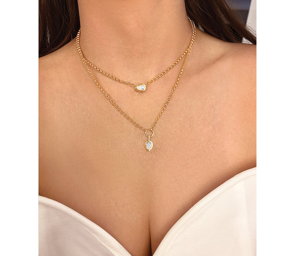 
                
                    Load image into Gallery viewer, Pear Layered East-West Necklace
                
            