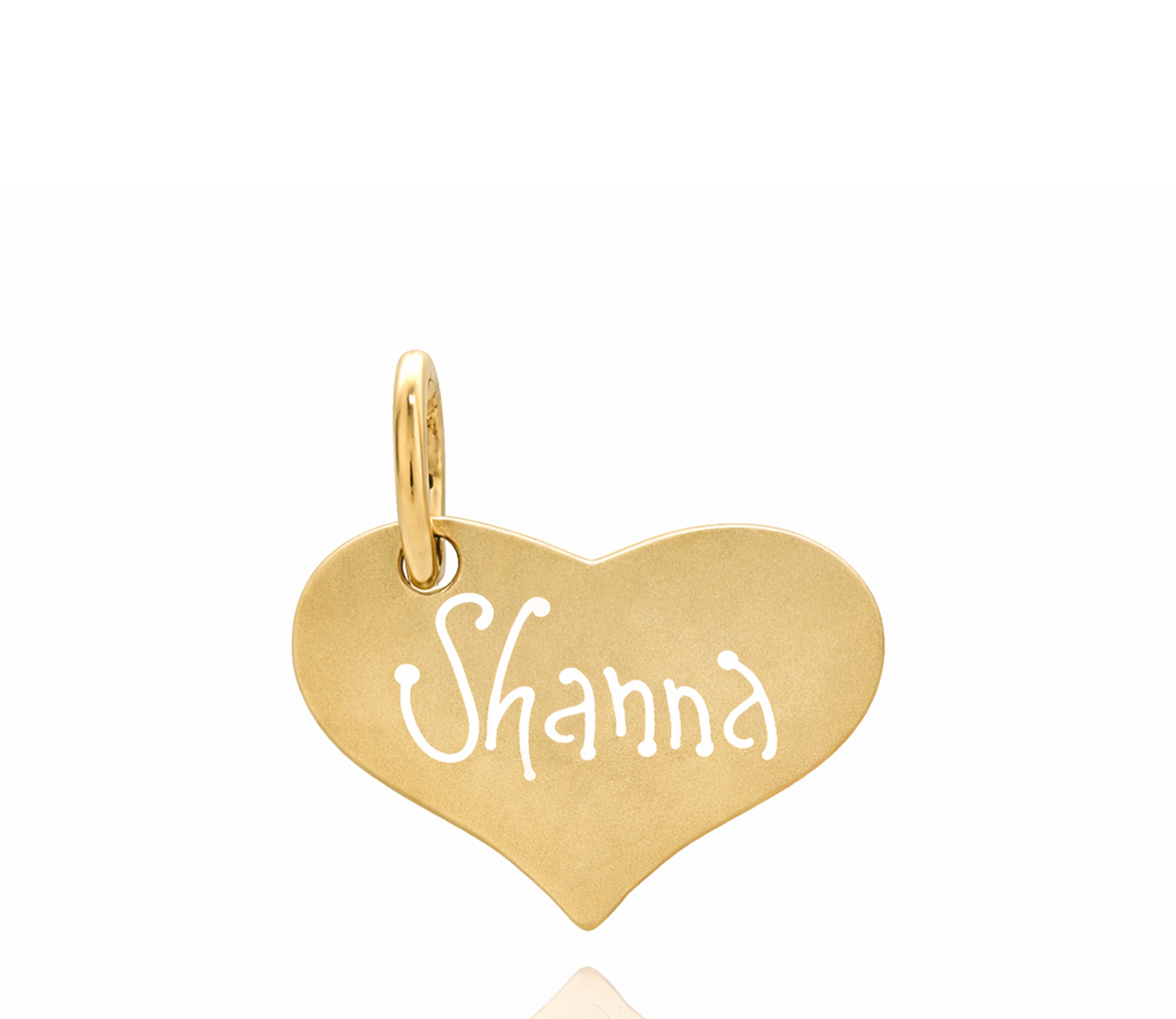 Yellow Gold Heart Carved Tag