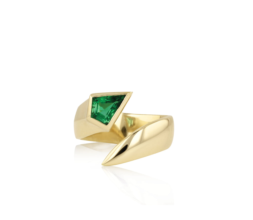 Tip to Tail Emerald Ring