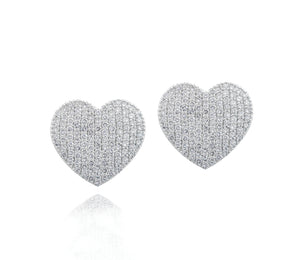 Medium Infinity Heart Stud Earrings