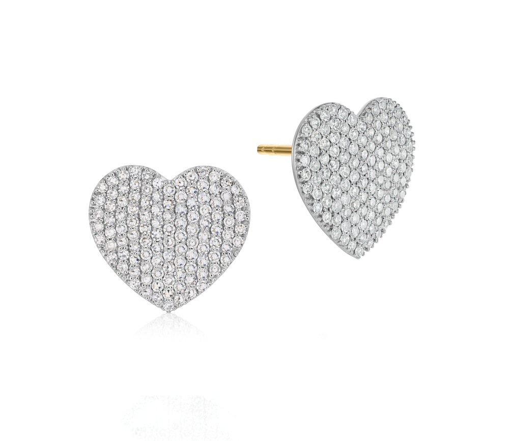 Medium Infinity Heart Stud Earrings