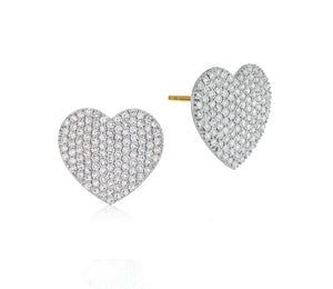 Medium Infinity Heart Stud Earrings