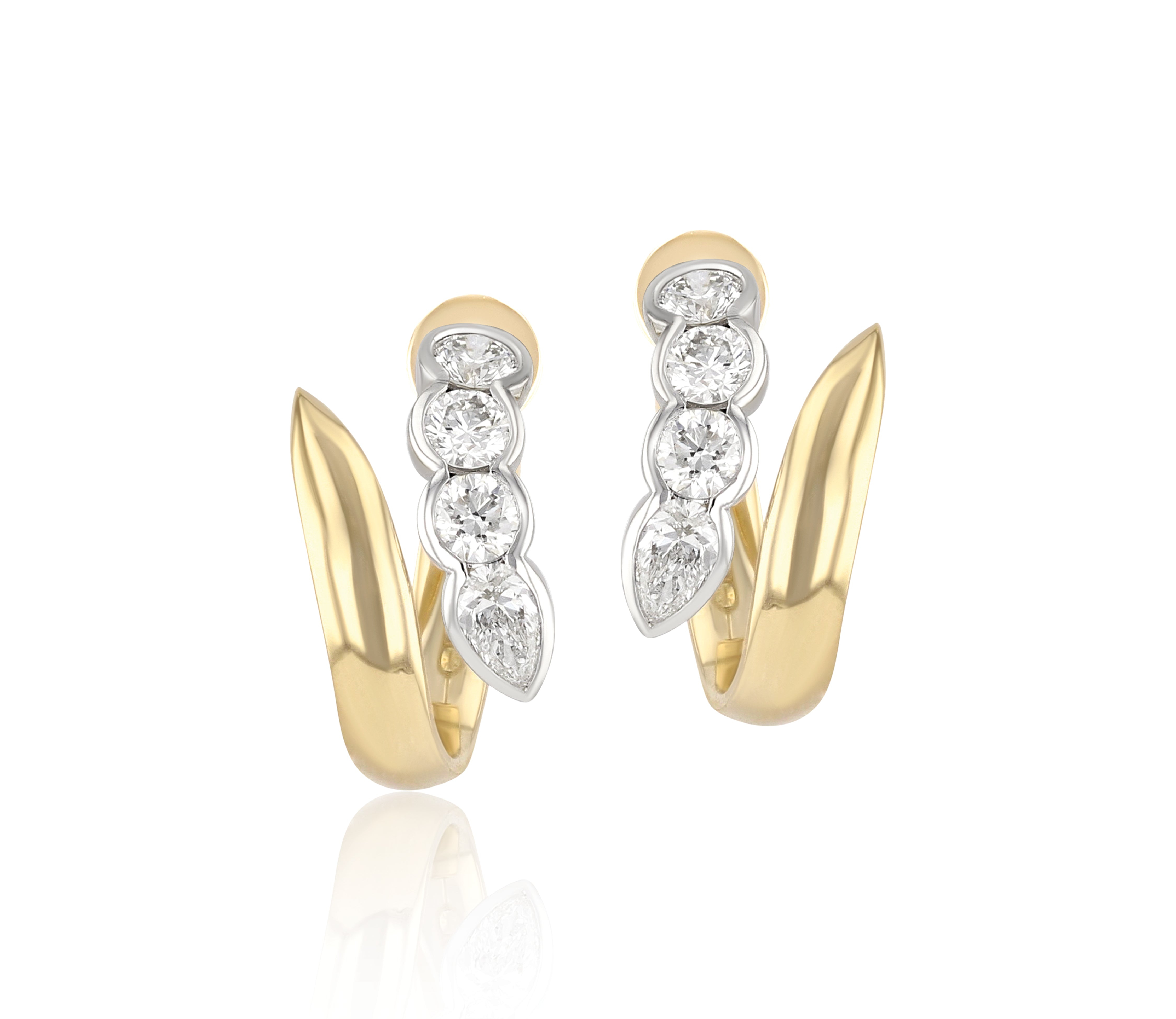 Pear & Round Cuddle Front Back Earrings