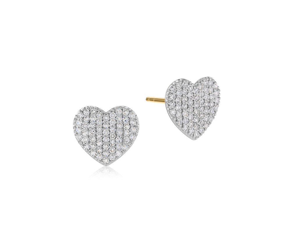 Mini Infinity Heart Stud Earrings