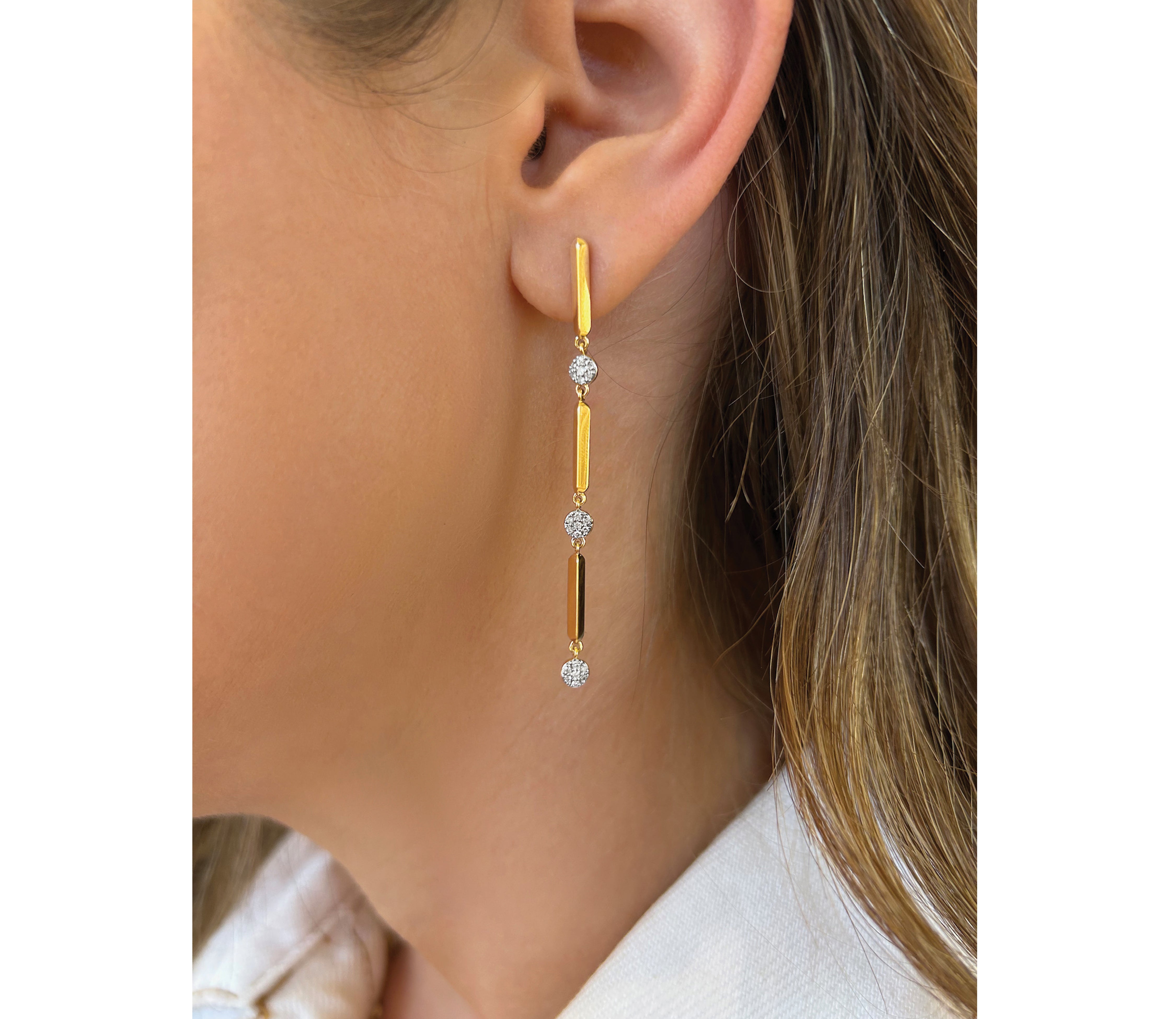 Knife Edge Triple Micro Infinity Drop Earrings