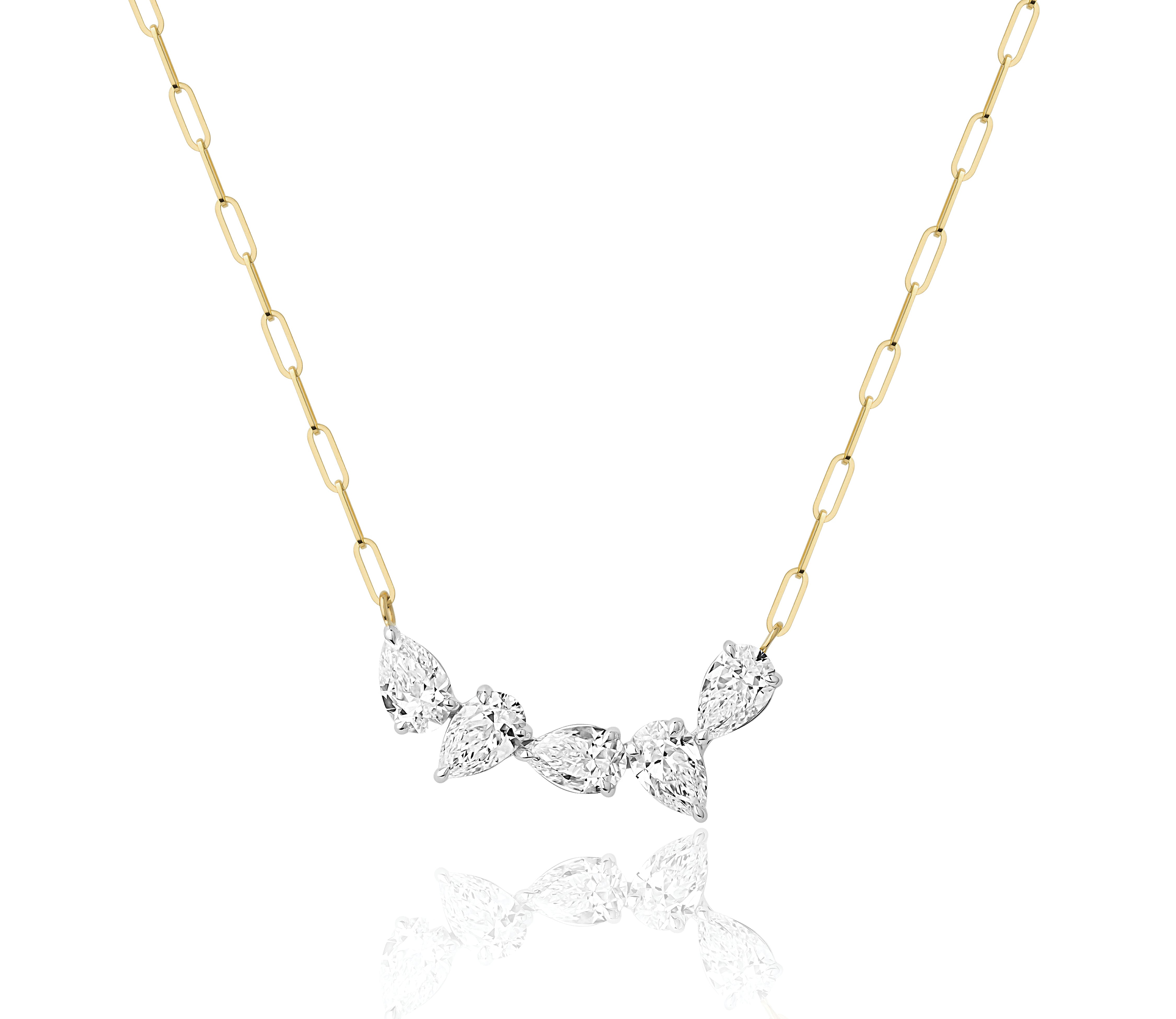 Five Pear Diamond Necklace