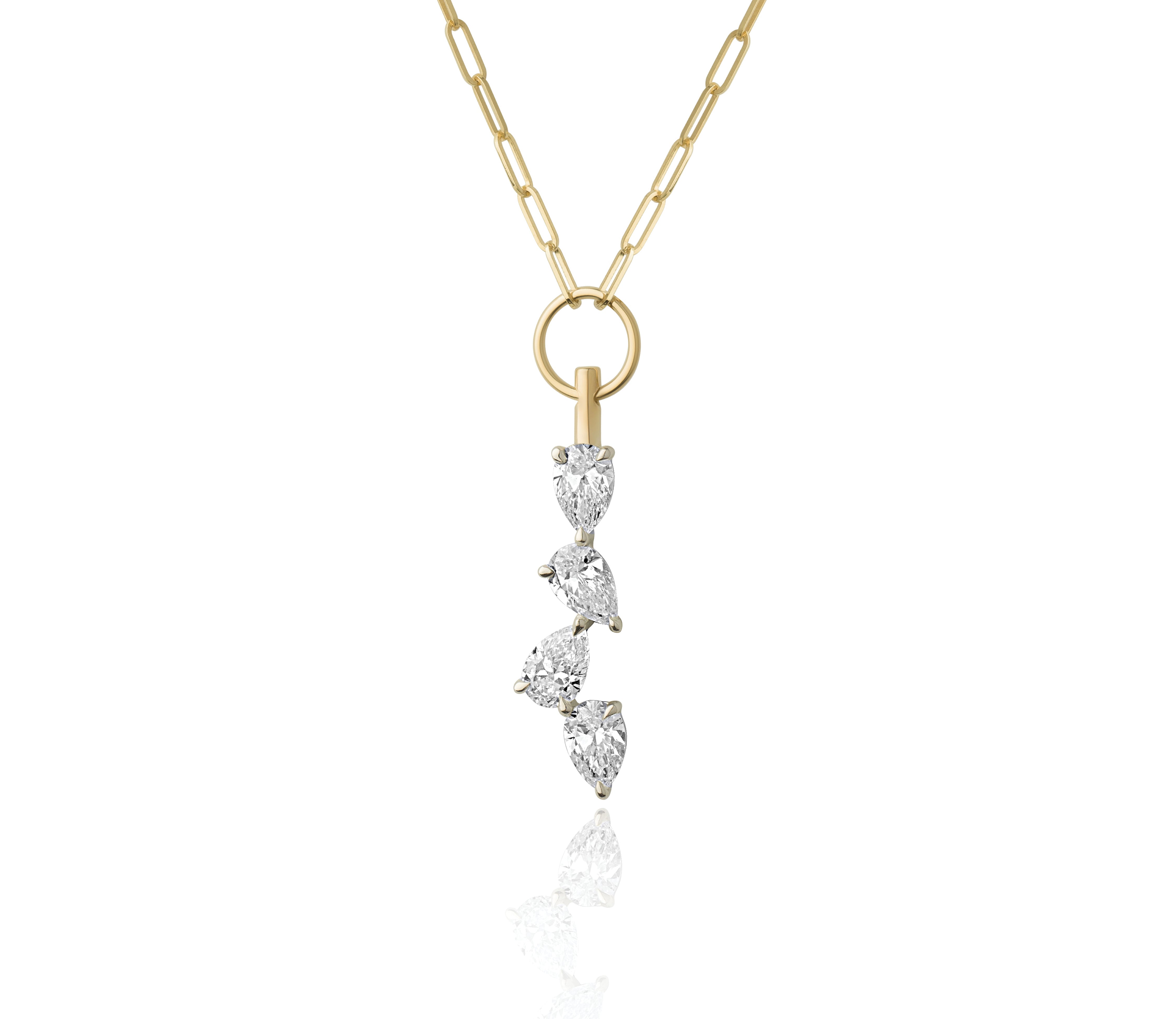 Pear Diamond Drop Necklace