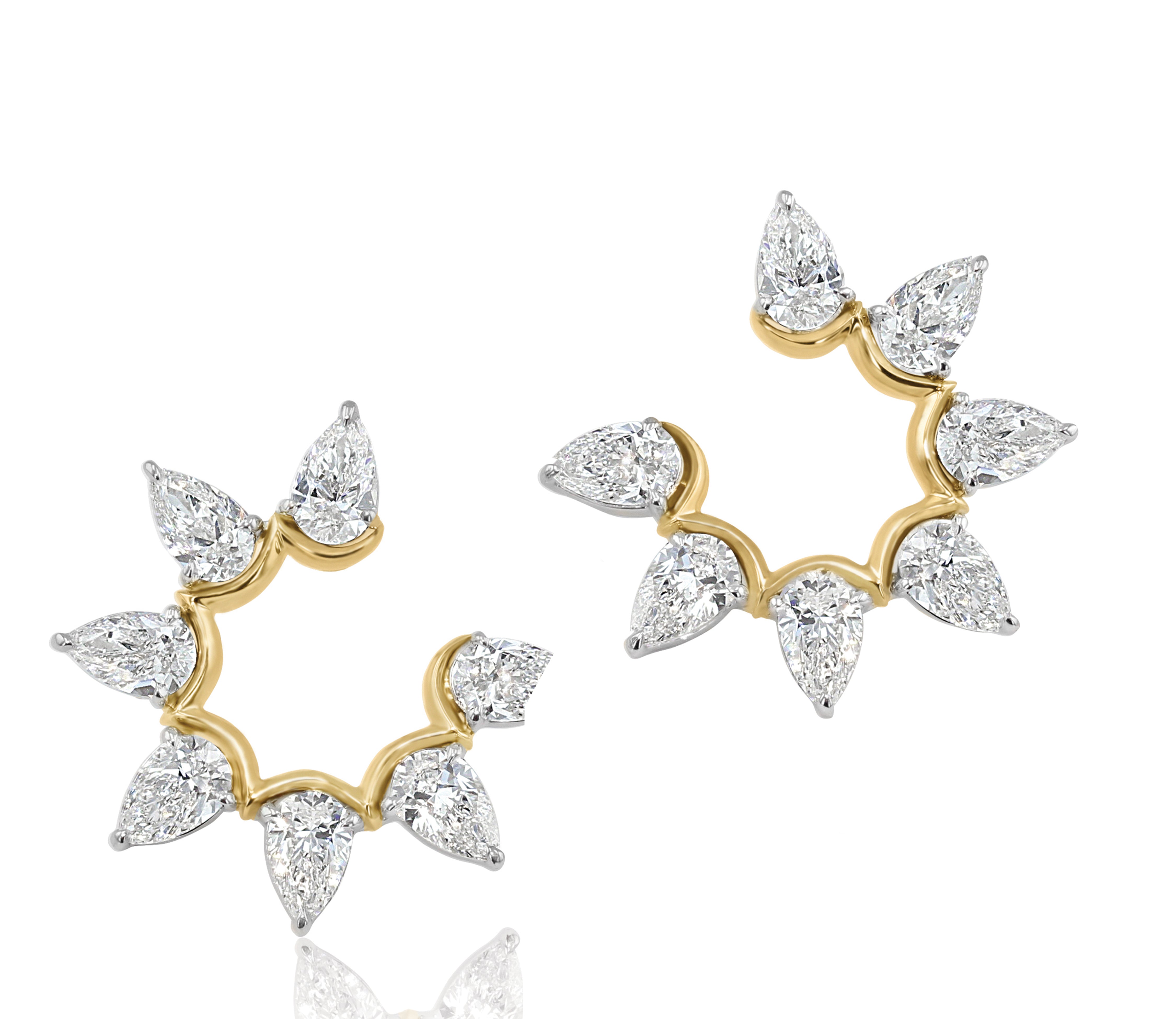 Pear Diamond Fan Earrings
