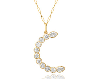 
                
                    Load image into Gallery viewer, Double Headed Crescent Necklace
                
            