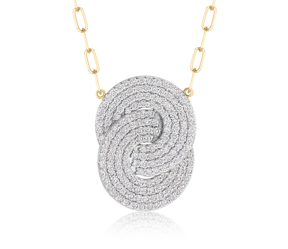 Diamond Large Double Interlocking Aura Necklace