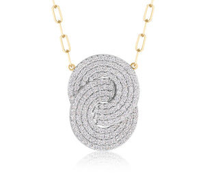 Diamond Large Double Interlocking Aura Necklace