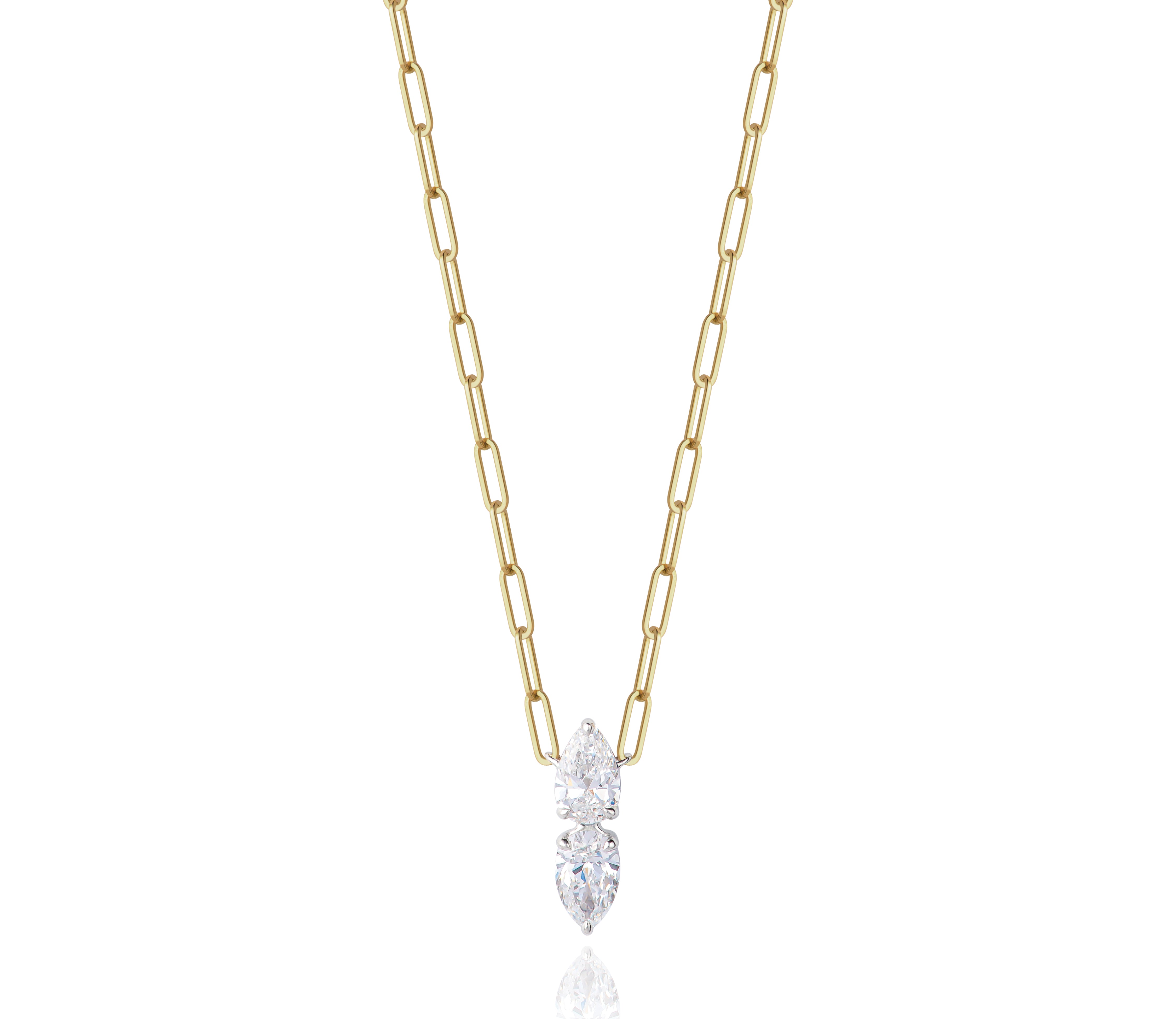 Double Pear Diamond Necklace