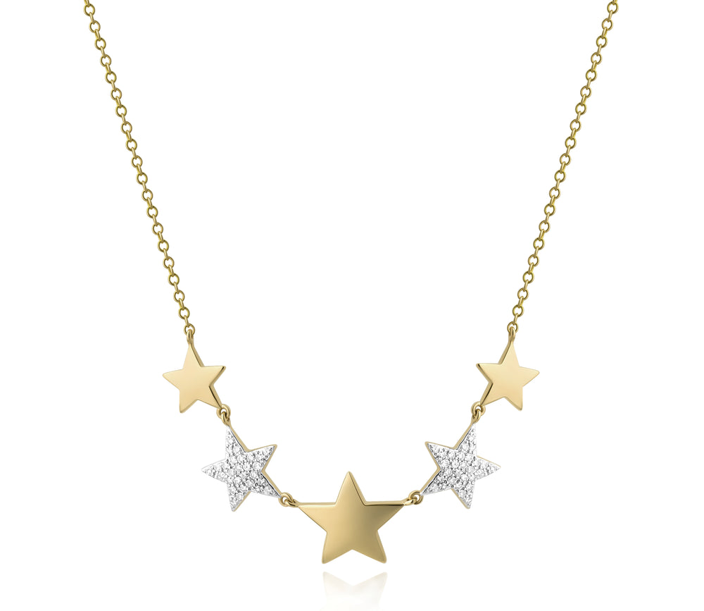 
                
                    Load image into Gallery viewer, Alternating Five Star Infinity Necklace
                
            