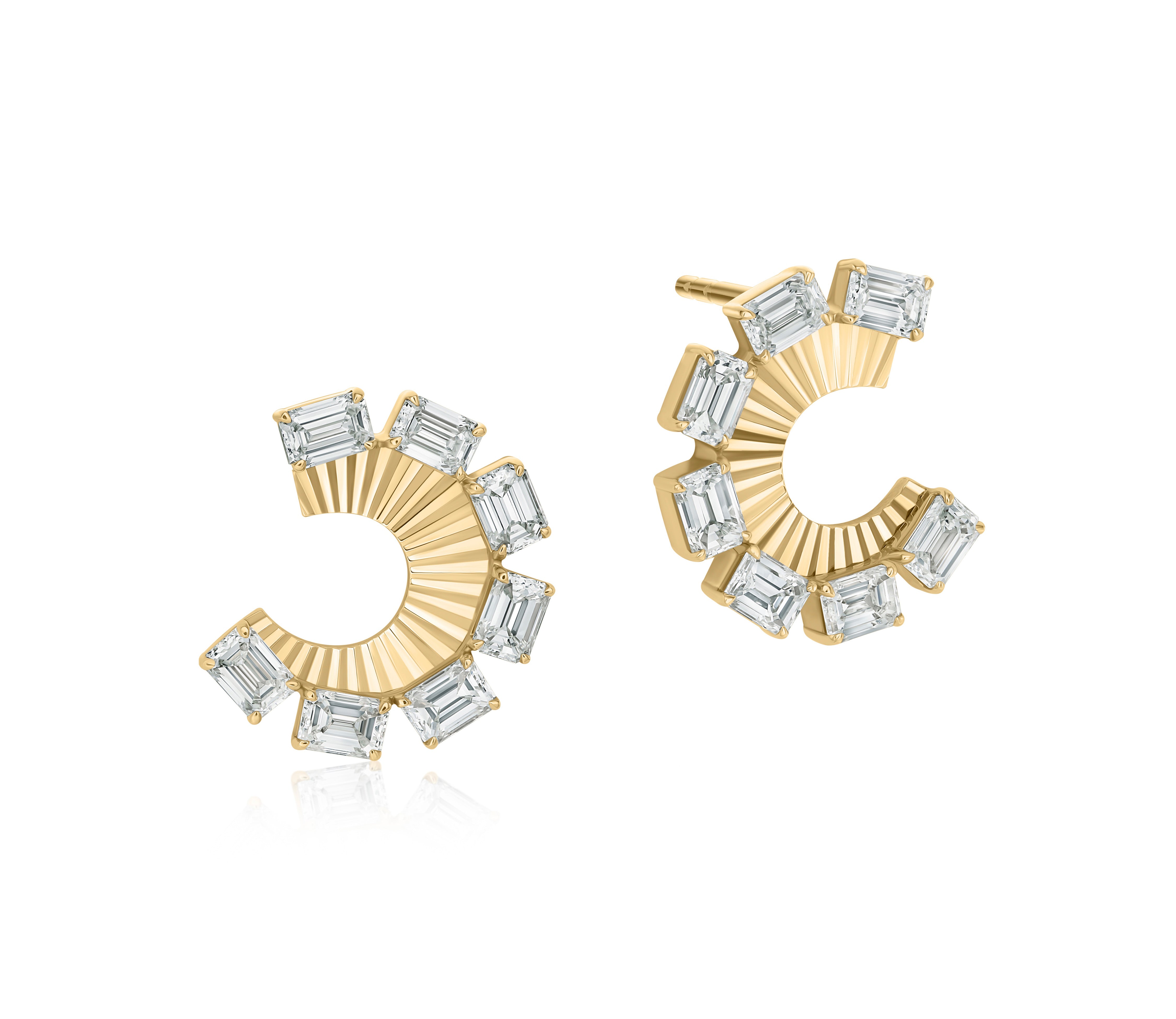 Aura Emerald Fan Earrings