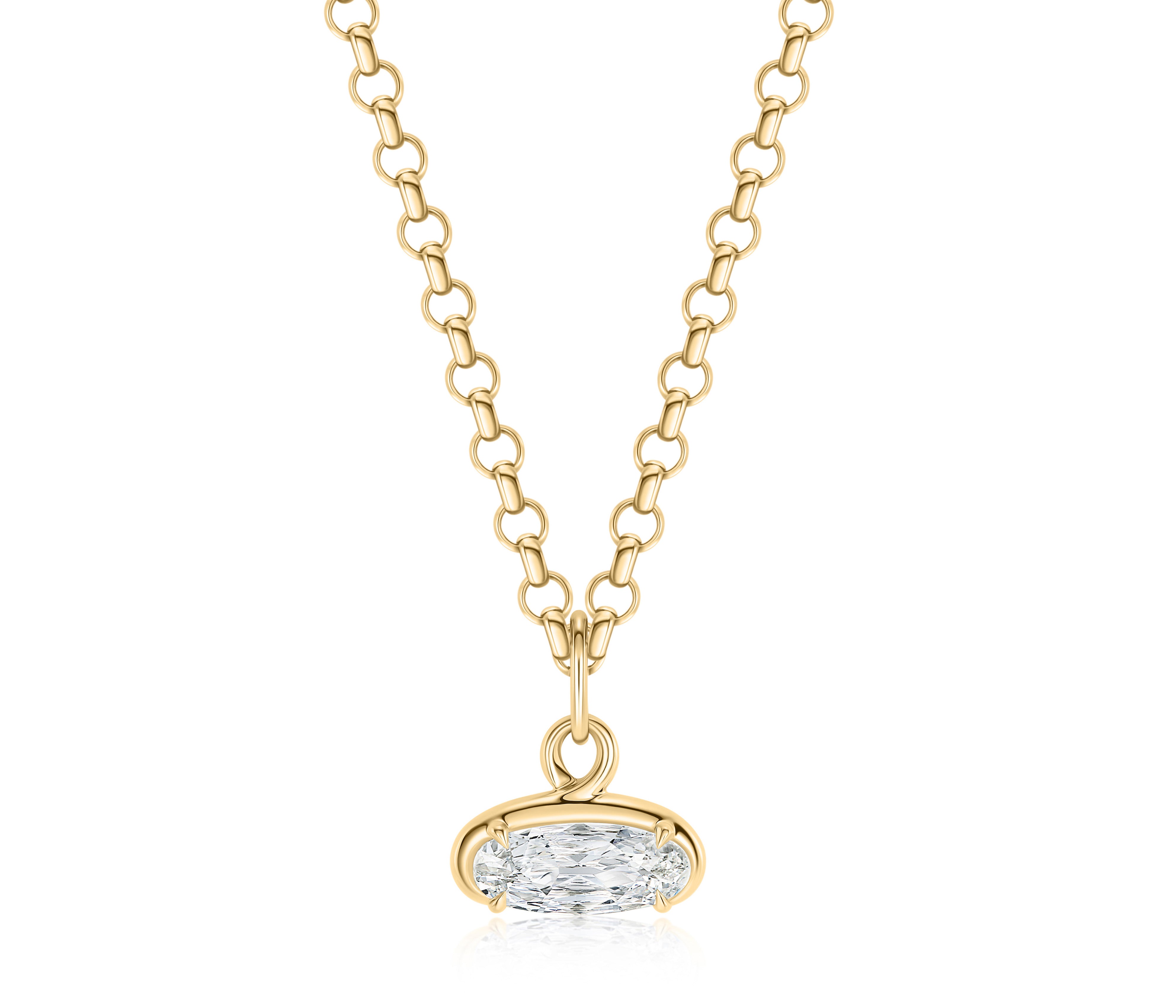 Twist Necklace Featuring A Vintage Oval Diamond