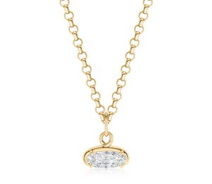 Oval Knife Edge Necklace