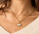 Oval Knife Edge Necklace