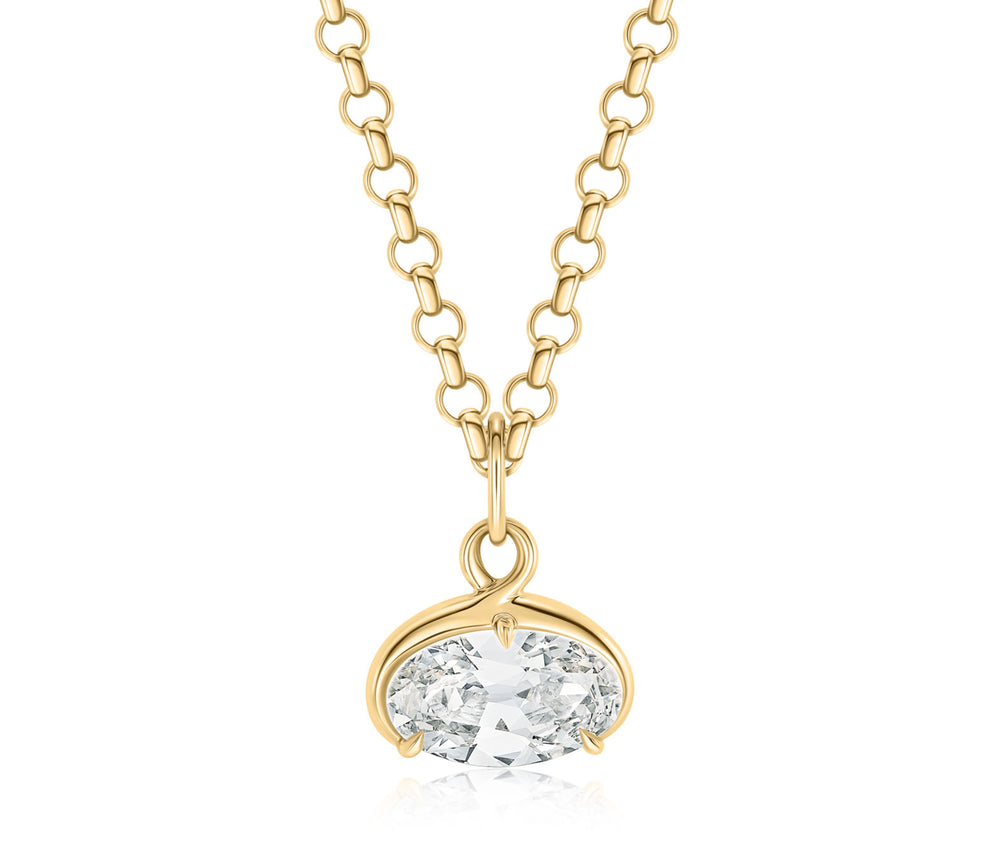 Oval Knife Edge Necklace