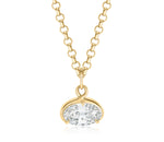 Oval Knife Edge Necklace