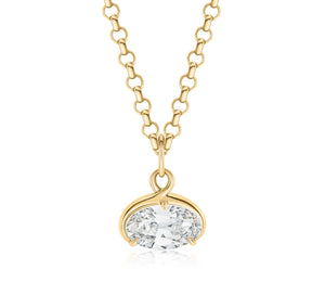 Oval Knife Edge Necklace