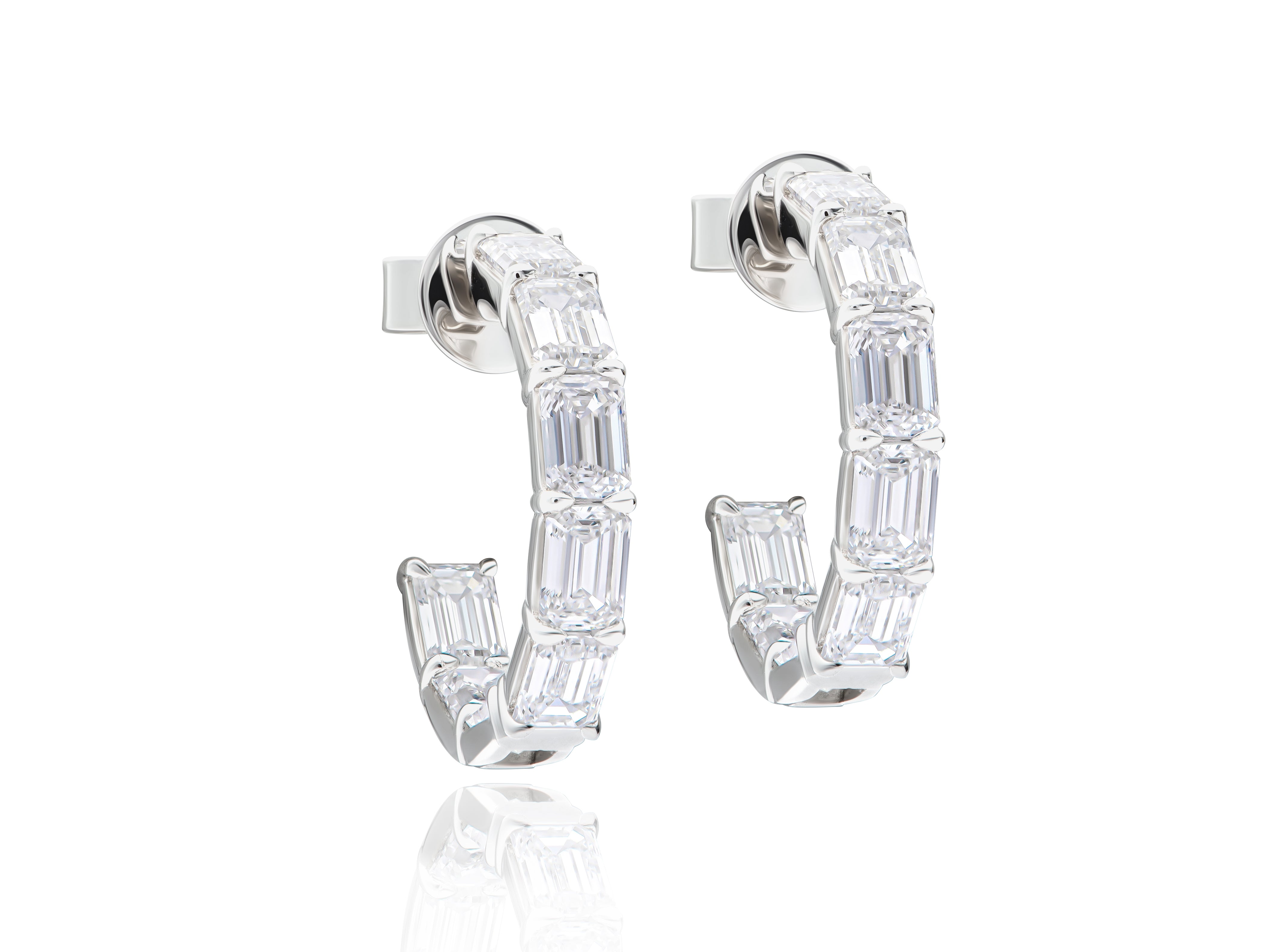 Inside Out Emerald Hoop Earrings