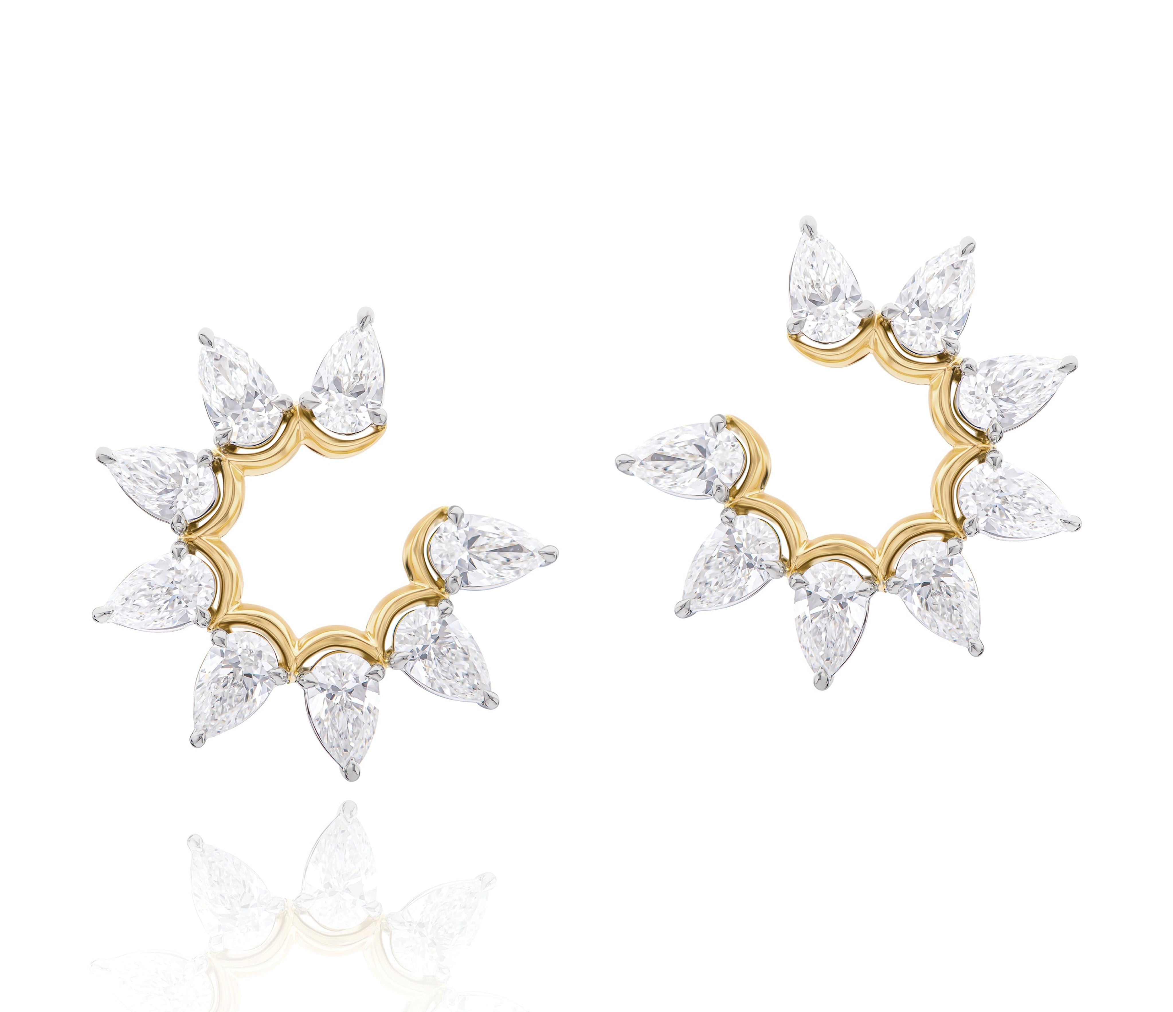 XL Pear Diamond Fan Earrings