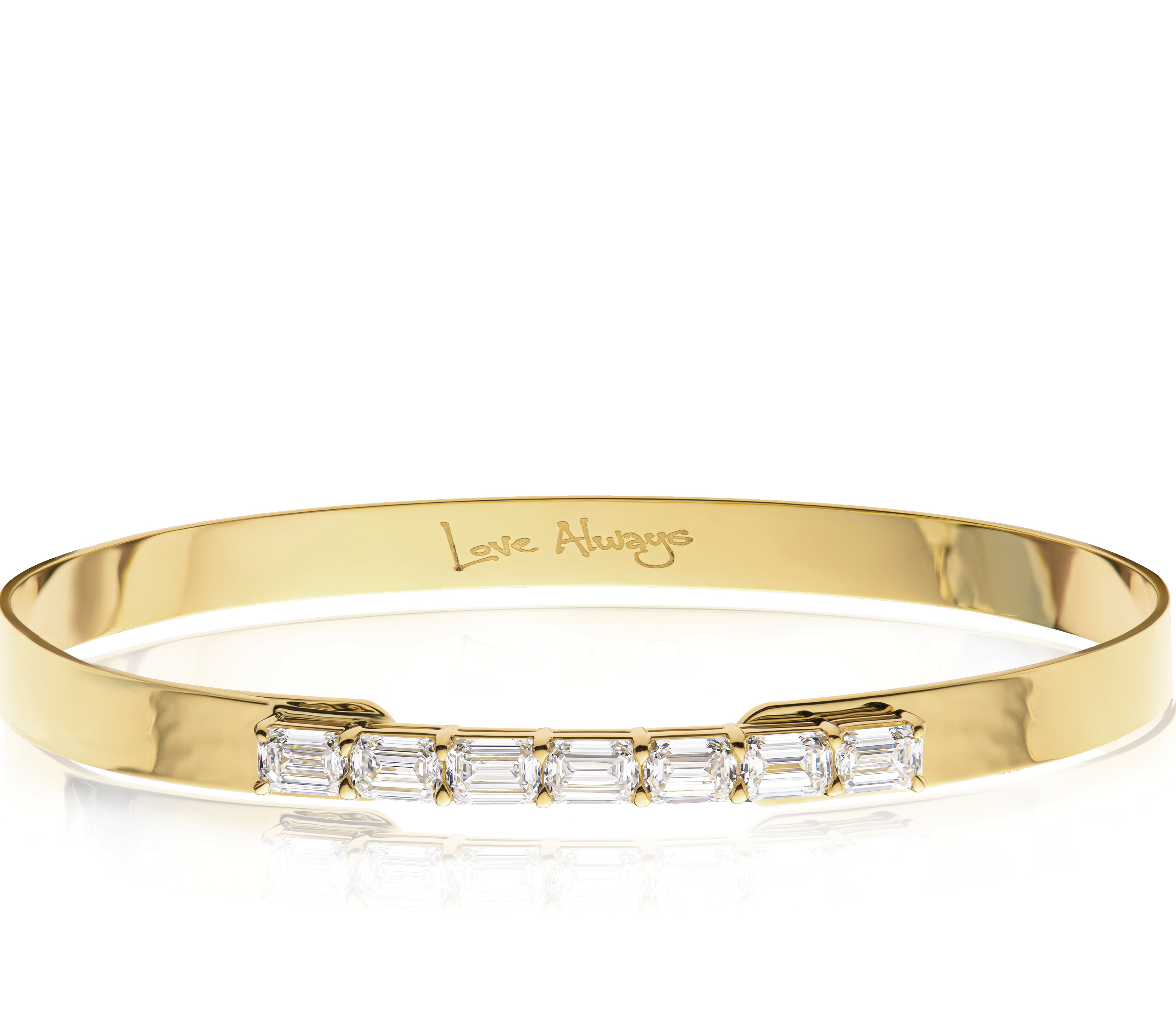 Emerald Cut Diamond Love Always Bracelet