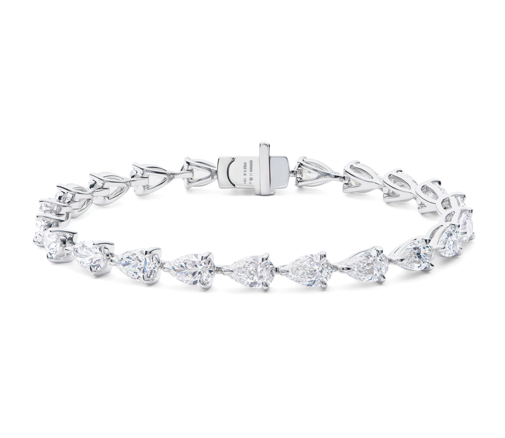 Pear Diamond E-W Line Bracelet
