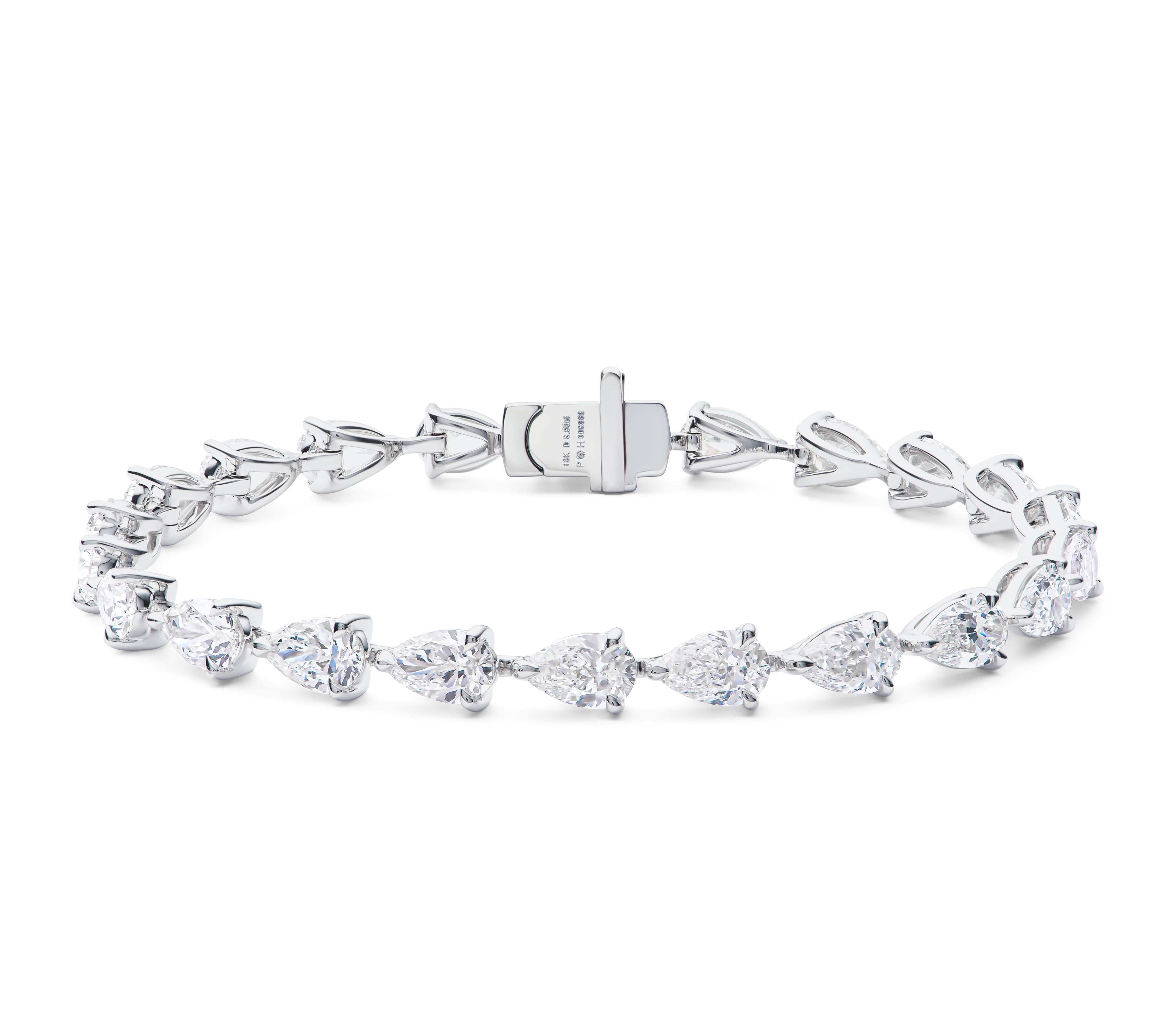 Pear Diamond E-W Line Bracelet
