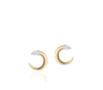 Pear Diamond Crescent Fan Earrings