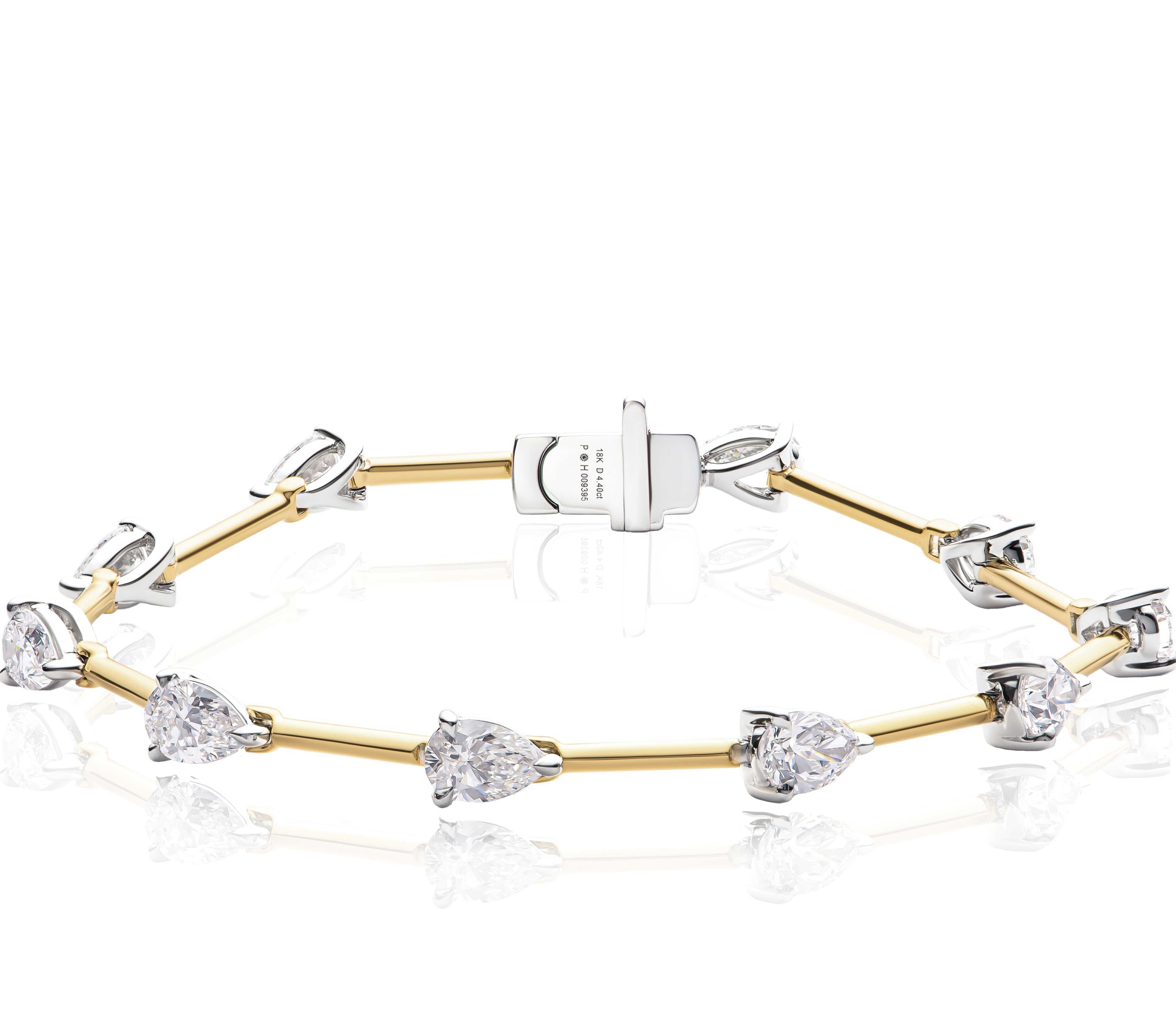 Pear Diamond Knife Edge Section Bracelet