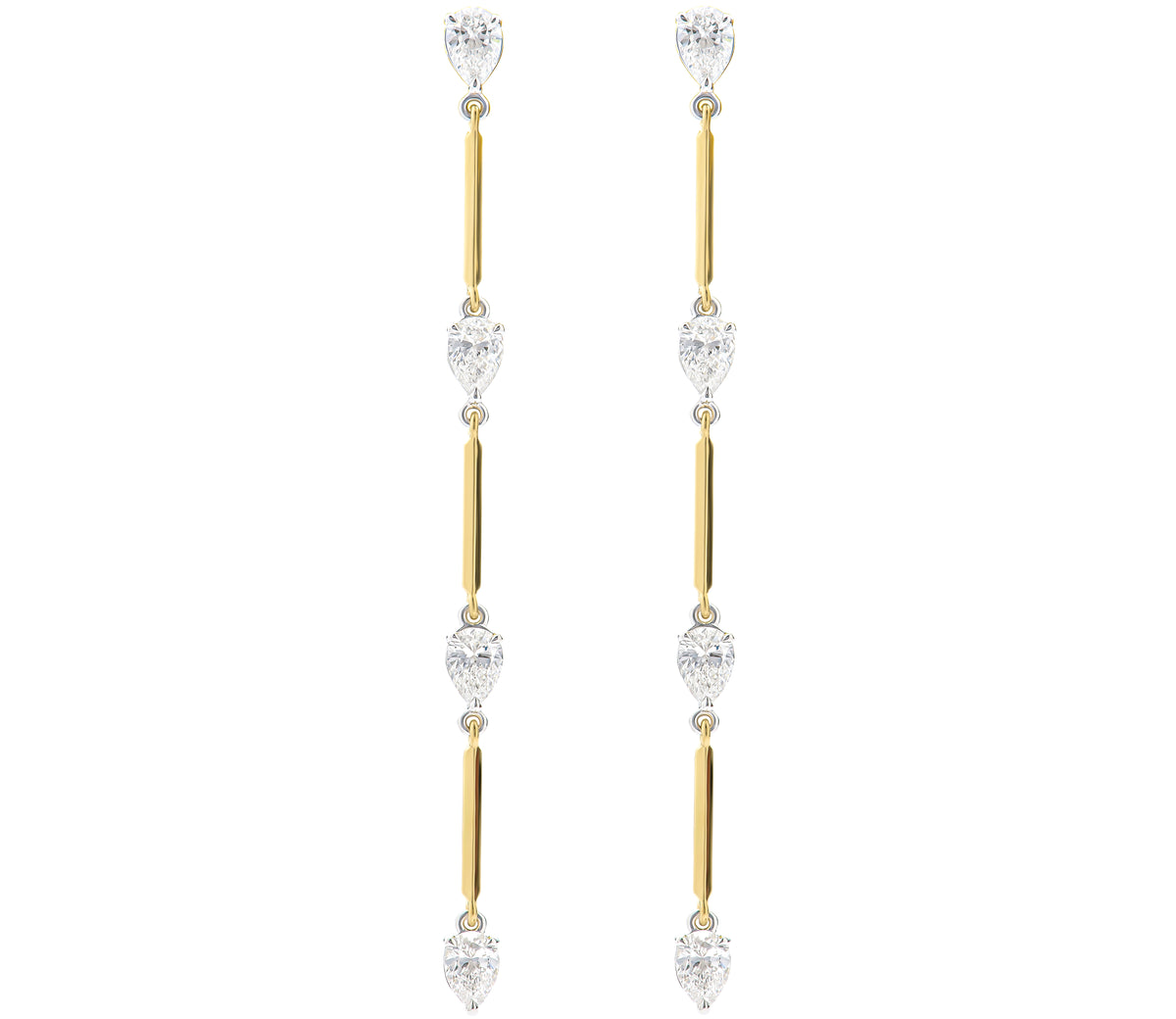 Four Pear Diamond Drop Knife Edge Earrings – Phillips House