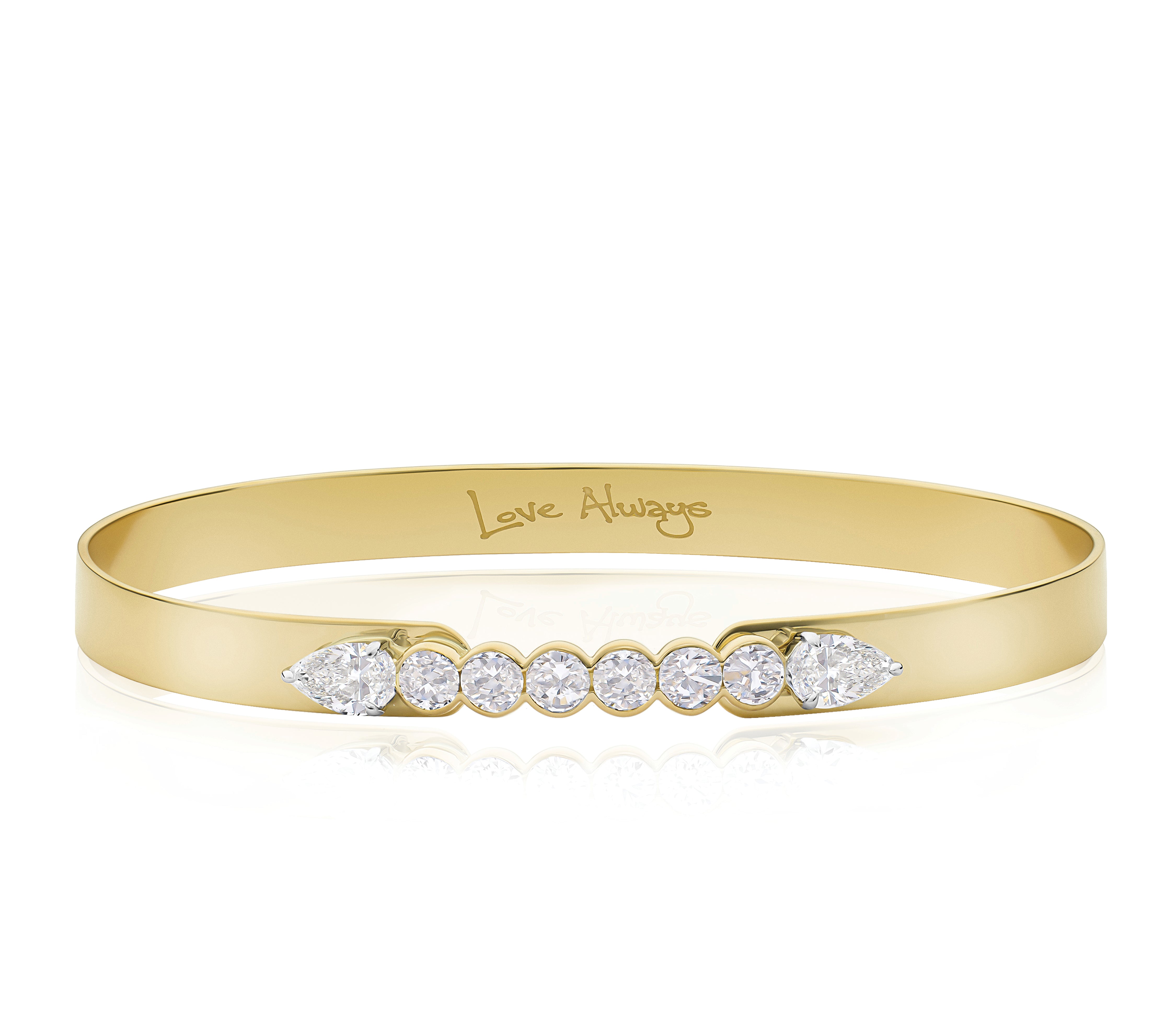 Double Pear & Round Diamonds Love Always Bracelet