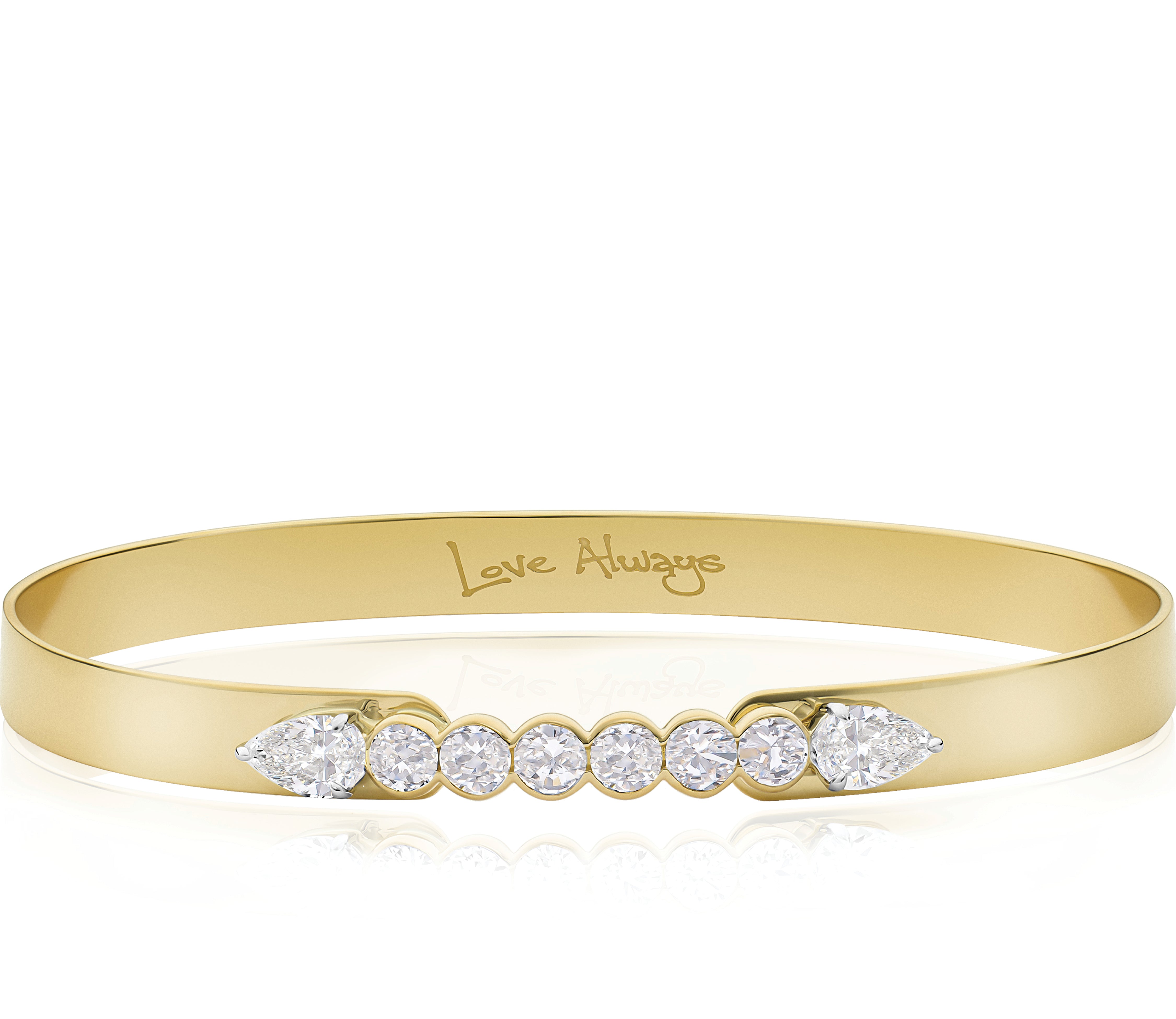 Double Pear & Round Diamonds Love Always Bracelet