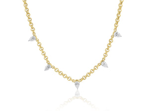 
                
                    Load image into Gallery viewer, Pear Diamond Cuddle Five Station Necklace
                
            