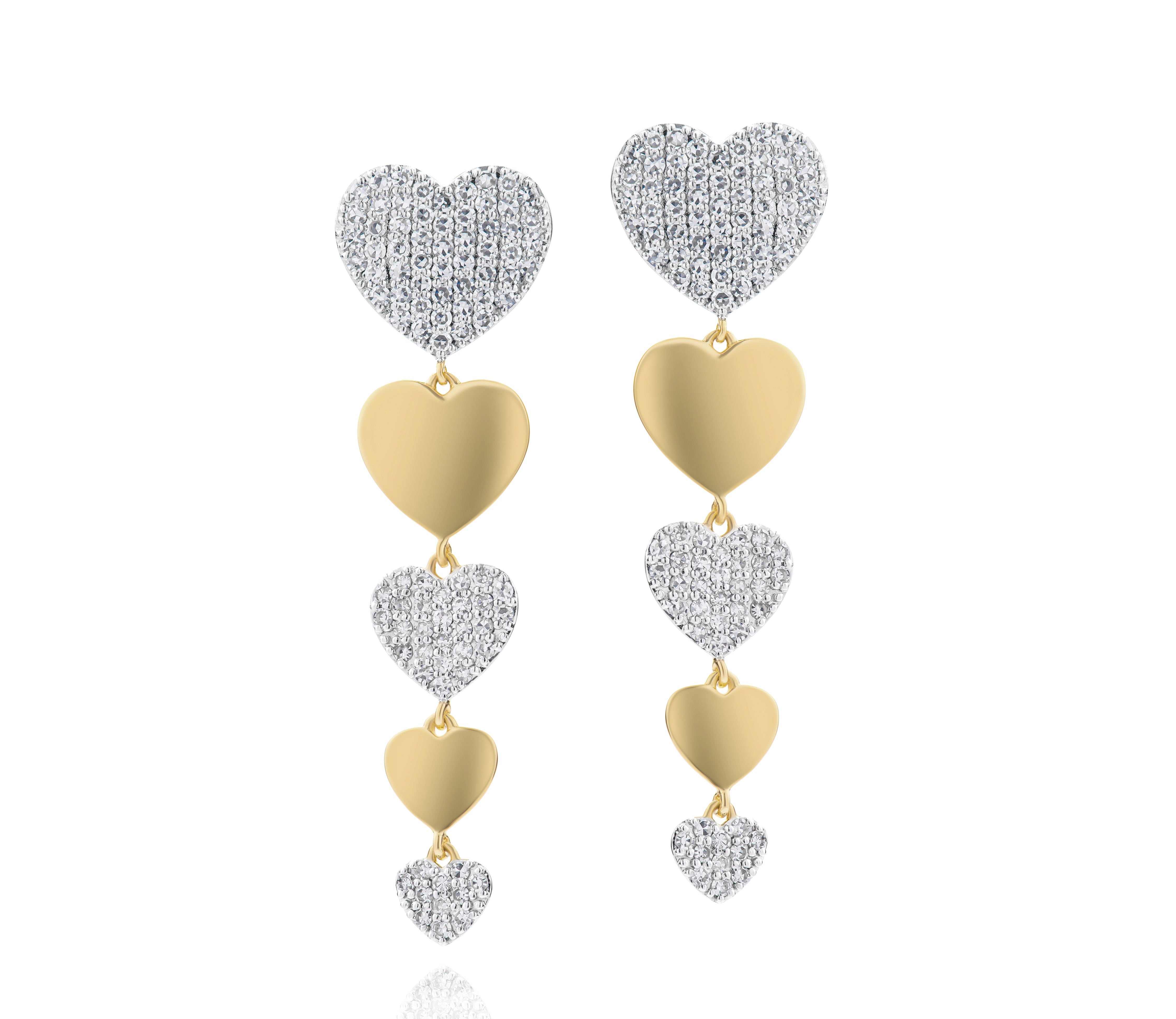 Alternating Heart Drop Earrings