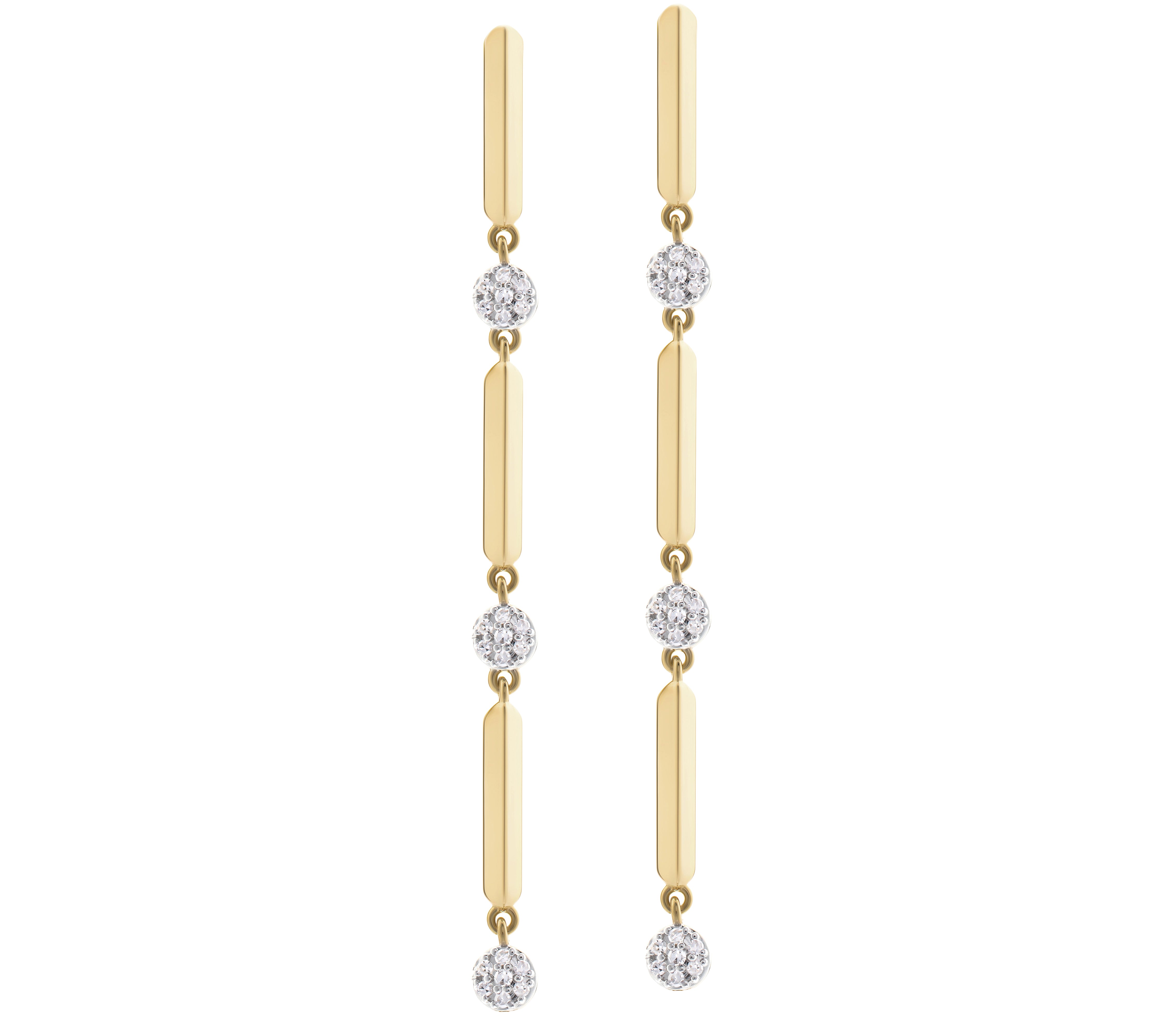 Knife Edge Triple Micro Infinity Drop Earrings