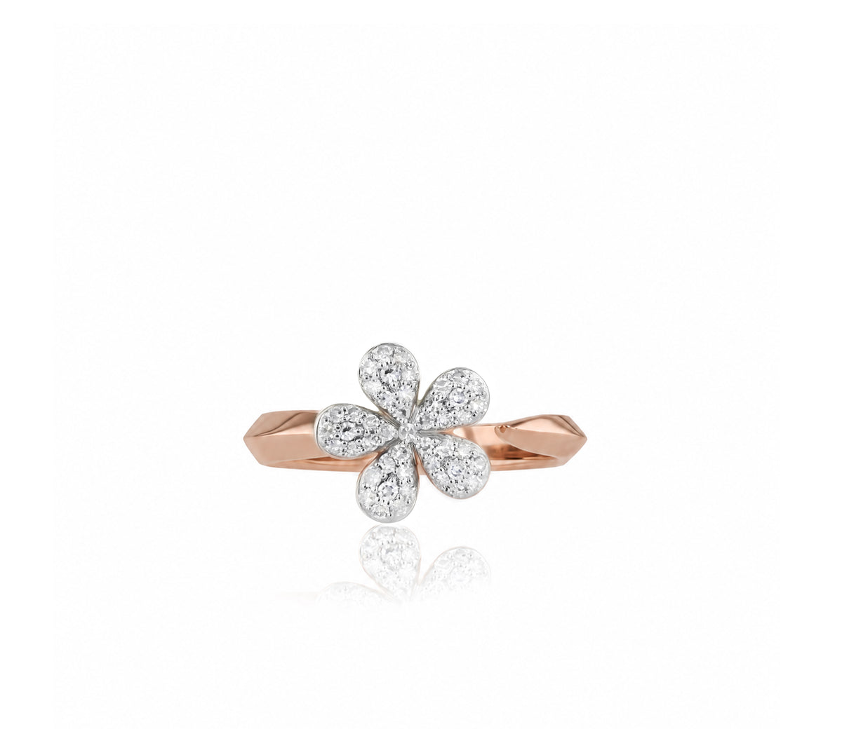 Knife Edge Open Small Forget-Me-Not Ring