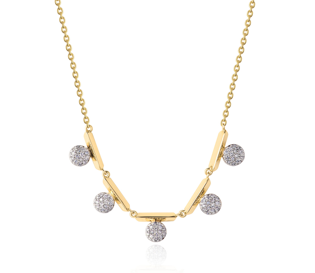 Five Station Offset Mini Infinity Necklace