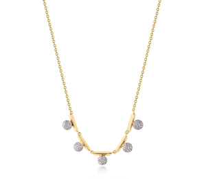 Five Station Offset Mini Infinity Necklace